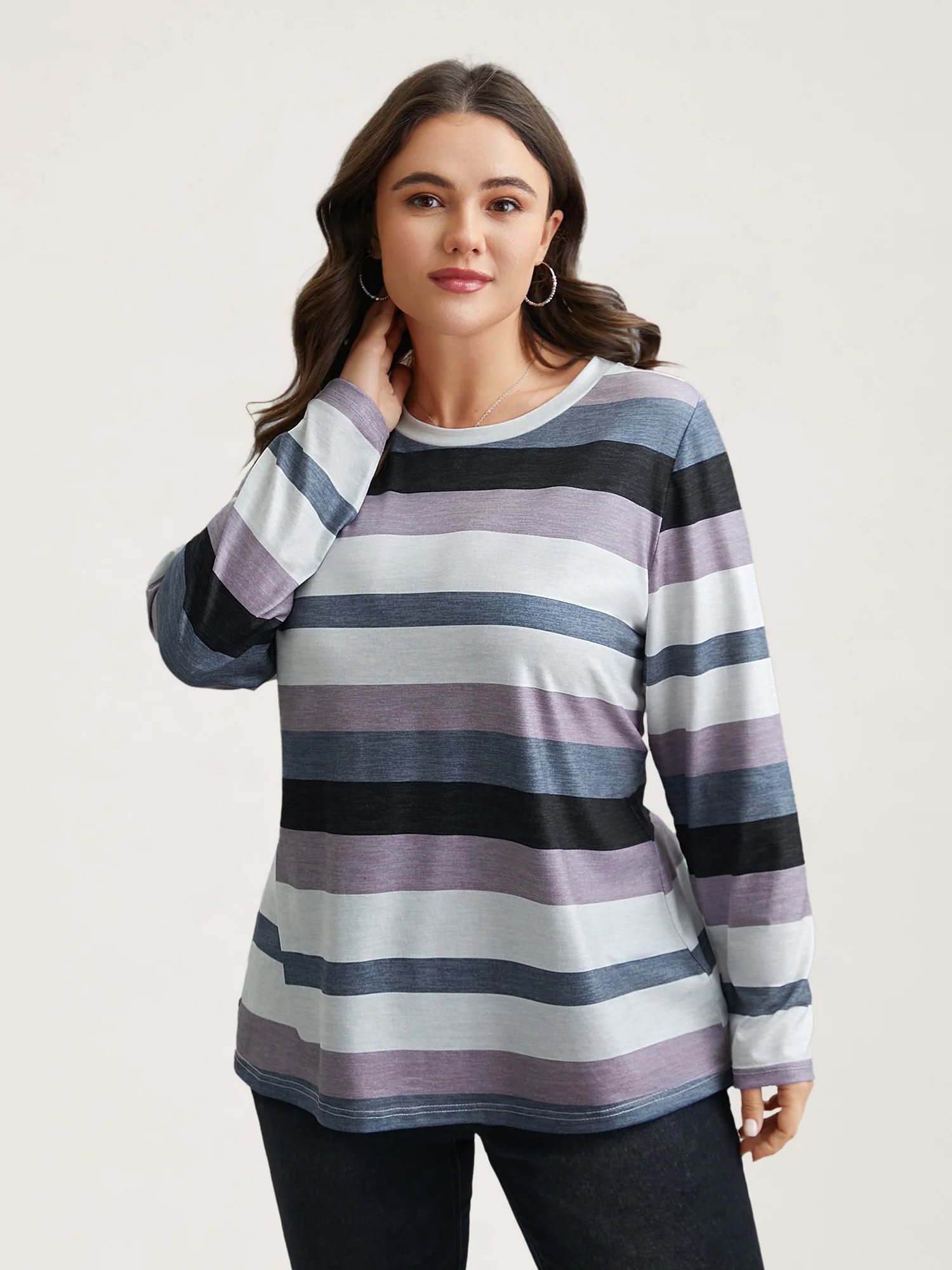 Multi-Color Stripes Stretchy T-Shirt - Image 3