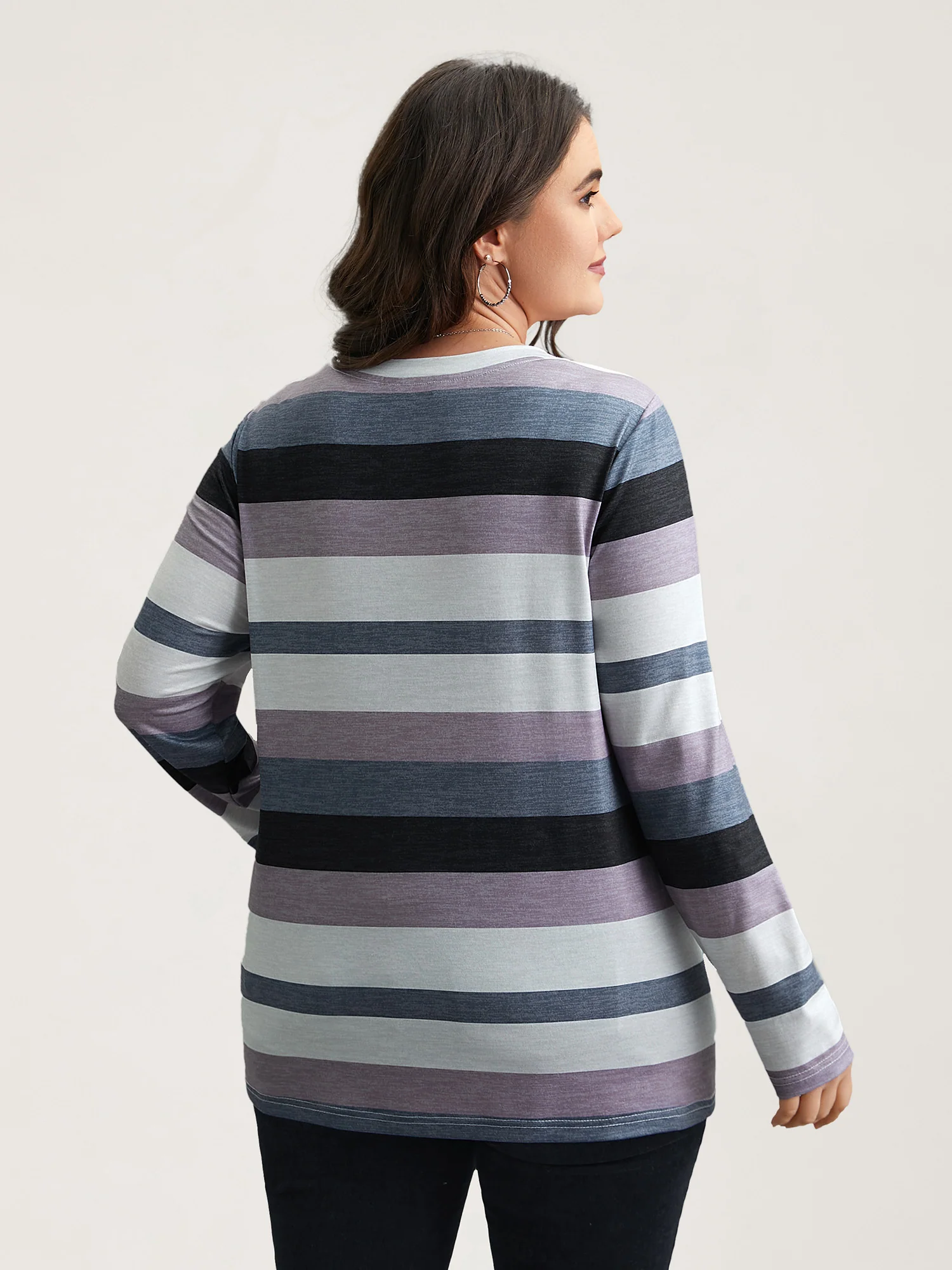 Multi-Color Stripes Stretchy T-Shirt - Image 4