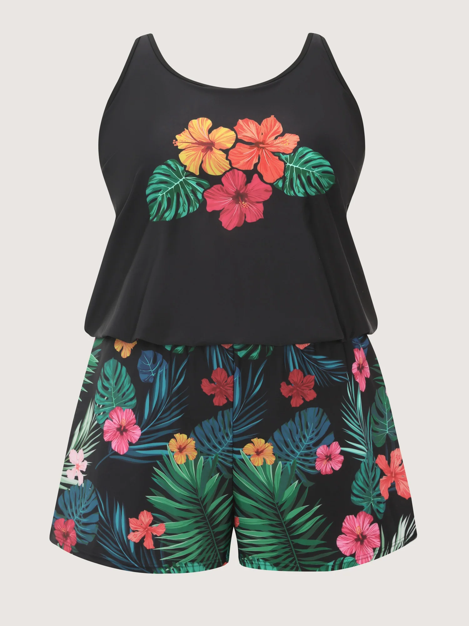 Multi-Color Tropical Pockets One-Piece Swimsuit - Image 8