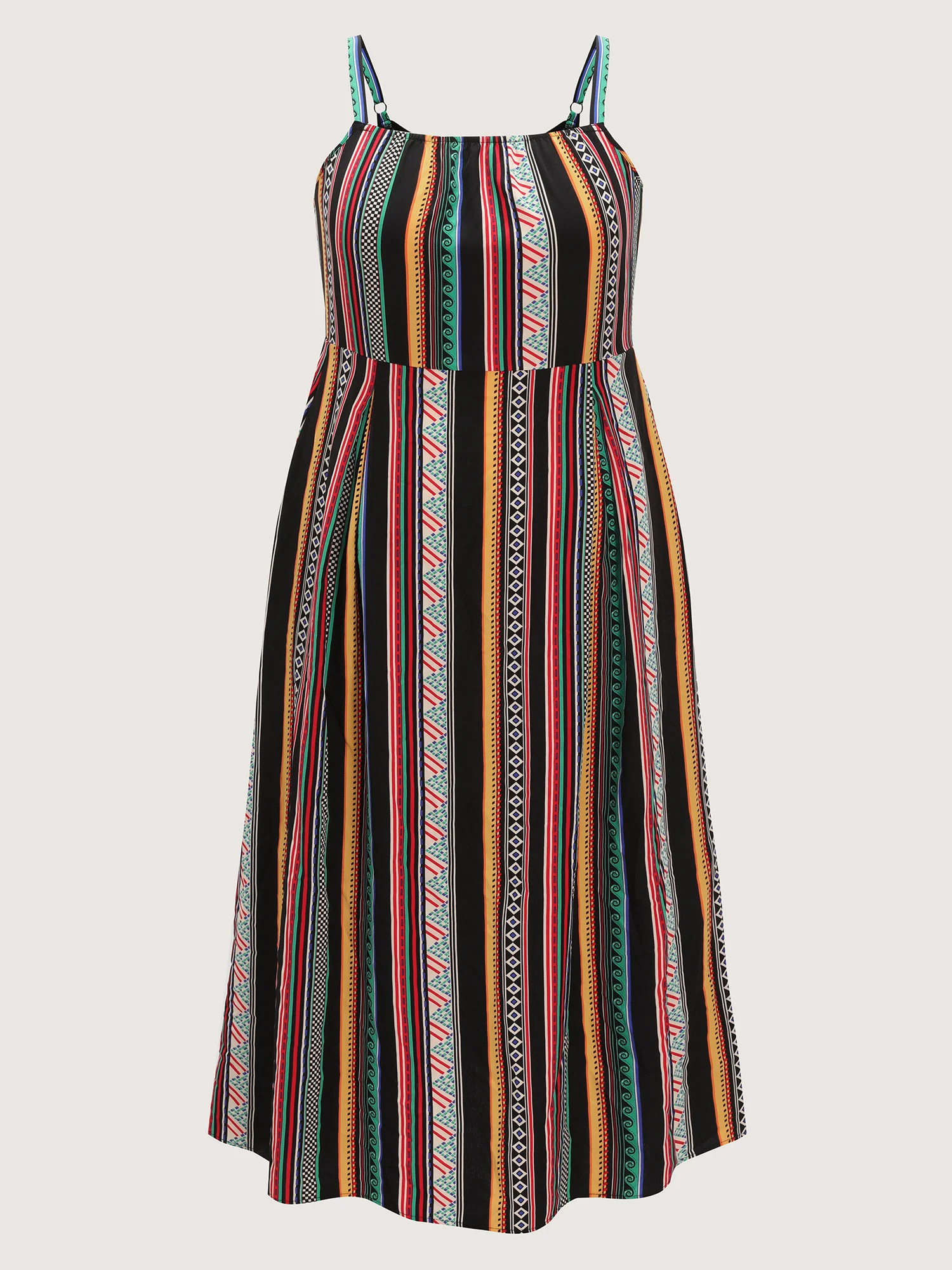Multicolor Boho Stripe Strap Maxi Dress - Image 8