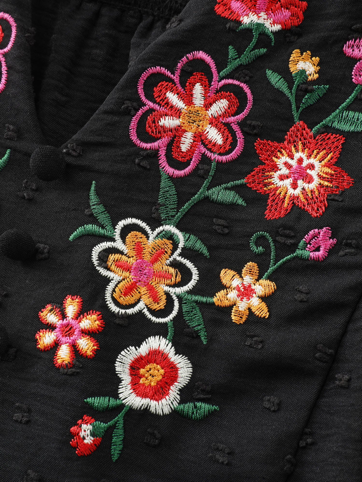 Multicolor Floral Embroidered Flowy Blouse - Image 5