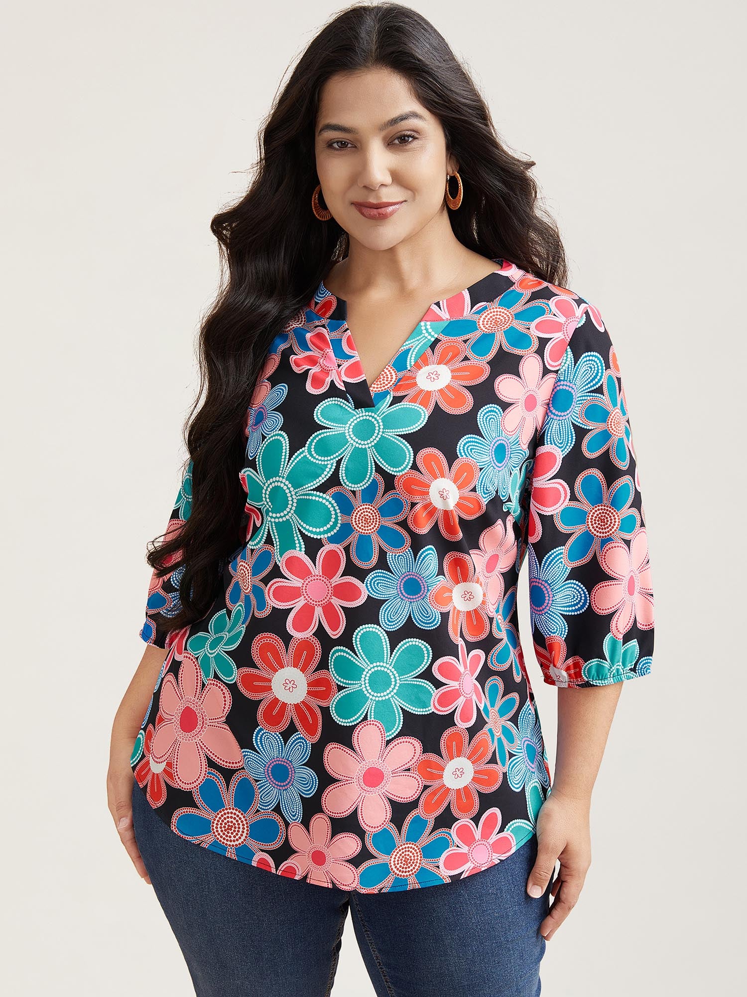 Multicolor Floral Fun Print Shirt