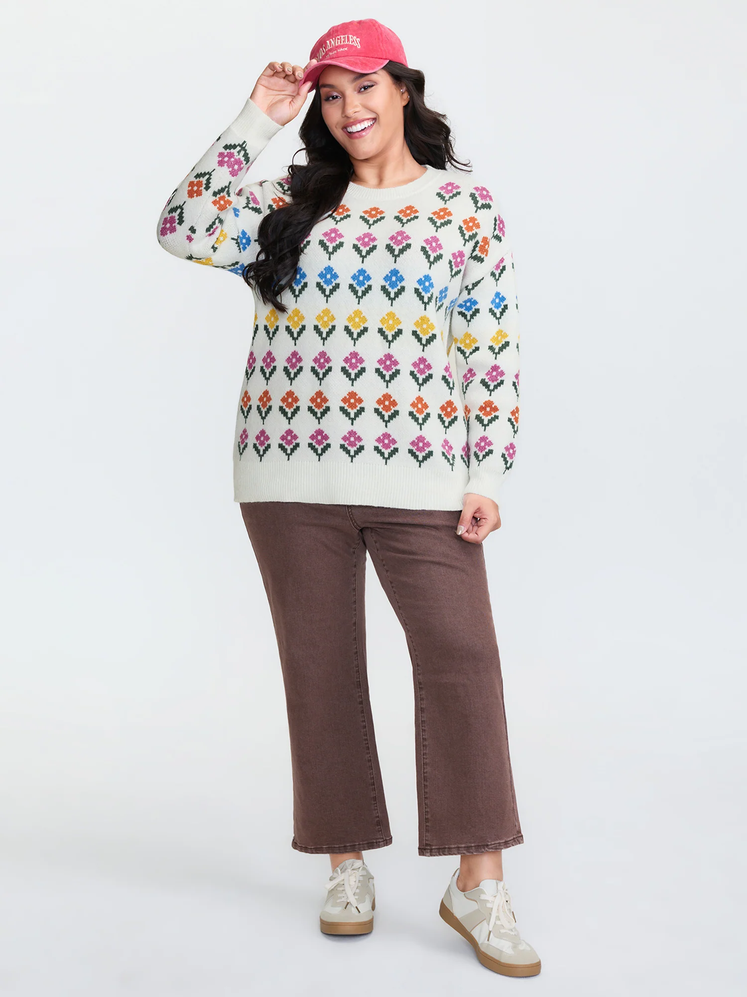 Multicolor Jacquard Pattern Pullover - Image 2