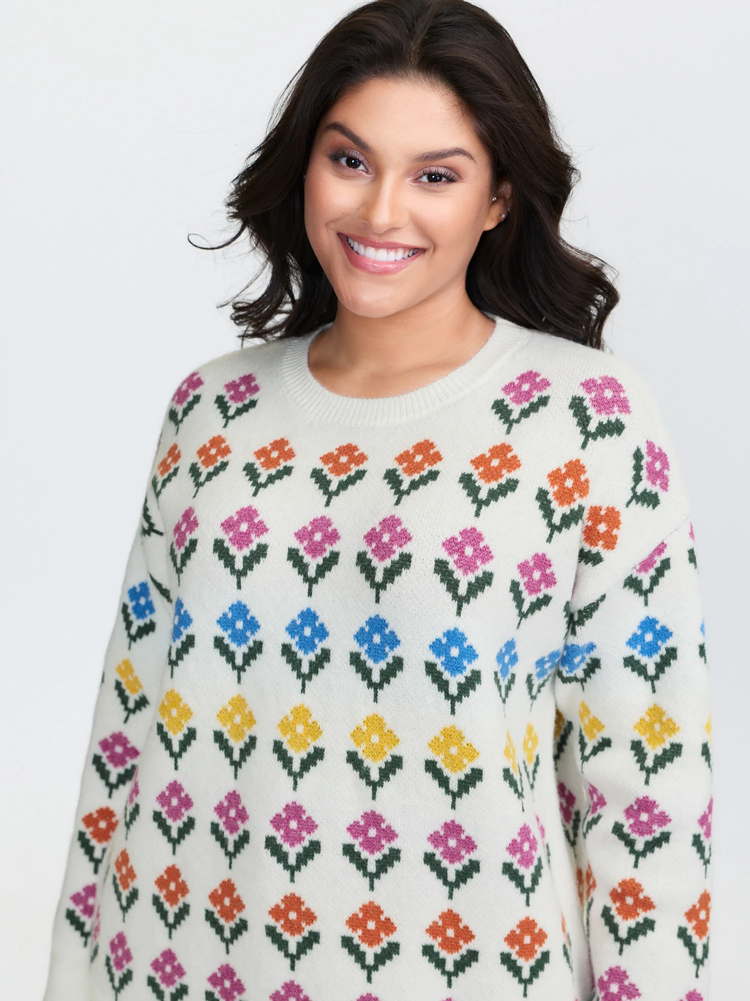 Multicolor Jacquard Pattern Pullover - Image 3