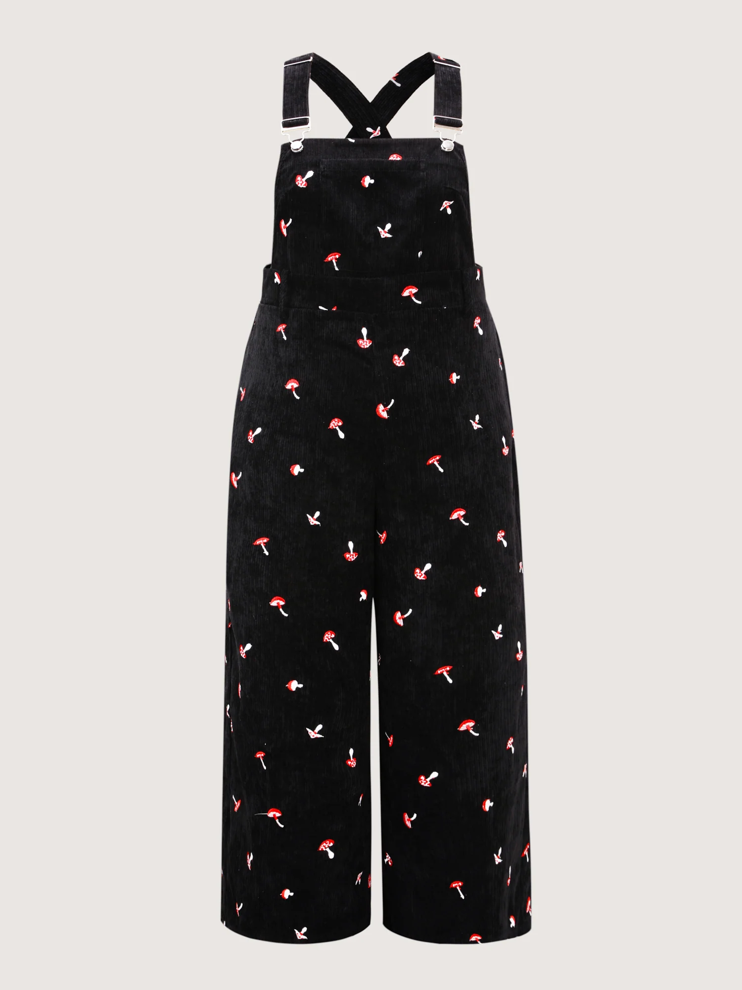 Mushroom Embroidered Textured Overall Jumpsuit - Image 7