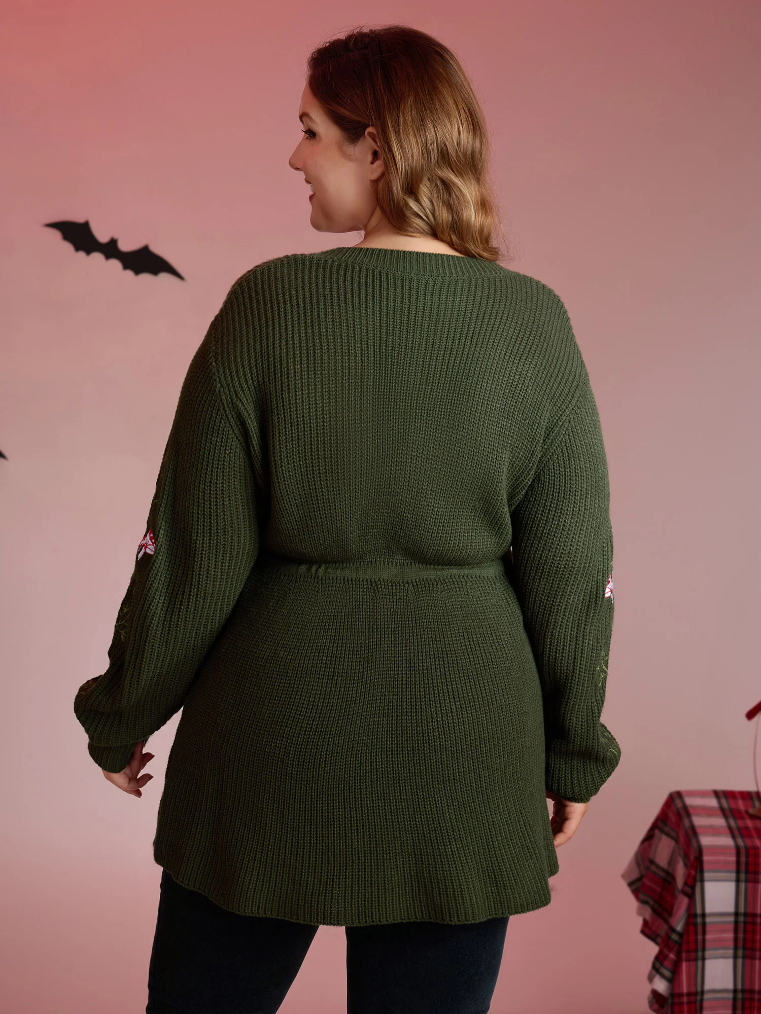 Mushroom Halloween Embroidery A-Line Pullover - Image 4