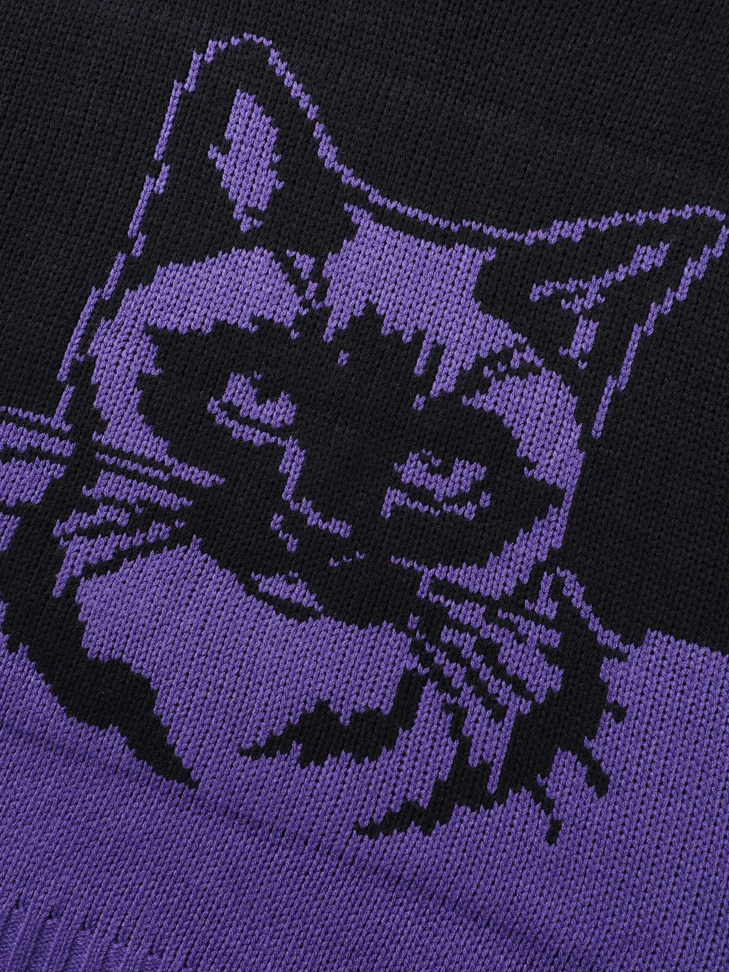 Mystic Cat Pattern Crew Neck Pullover - Image 5