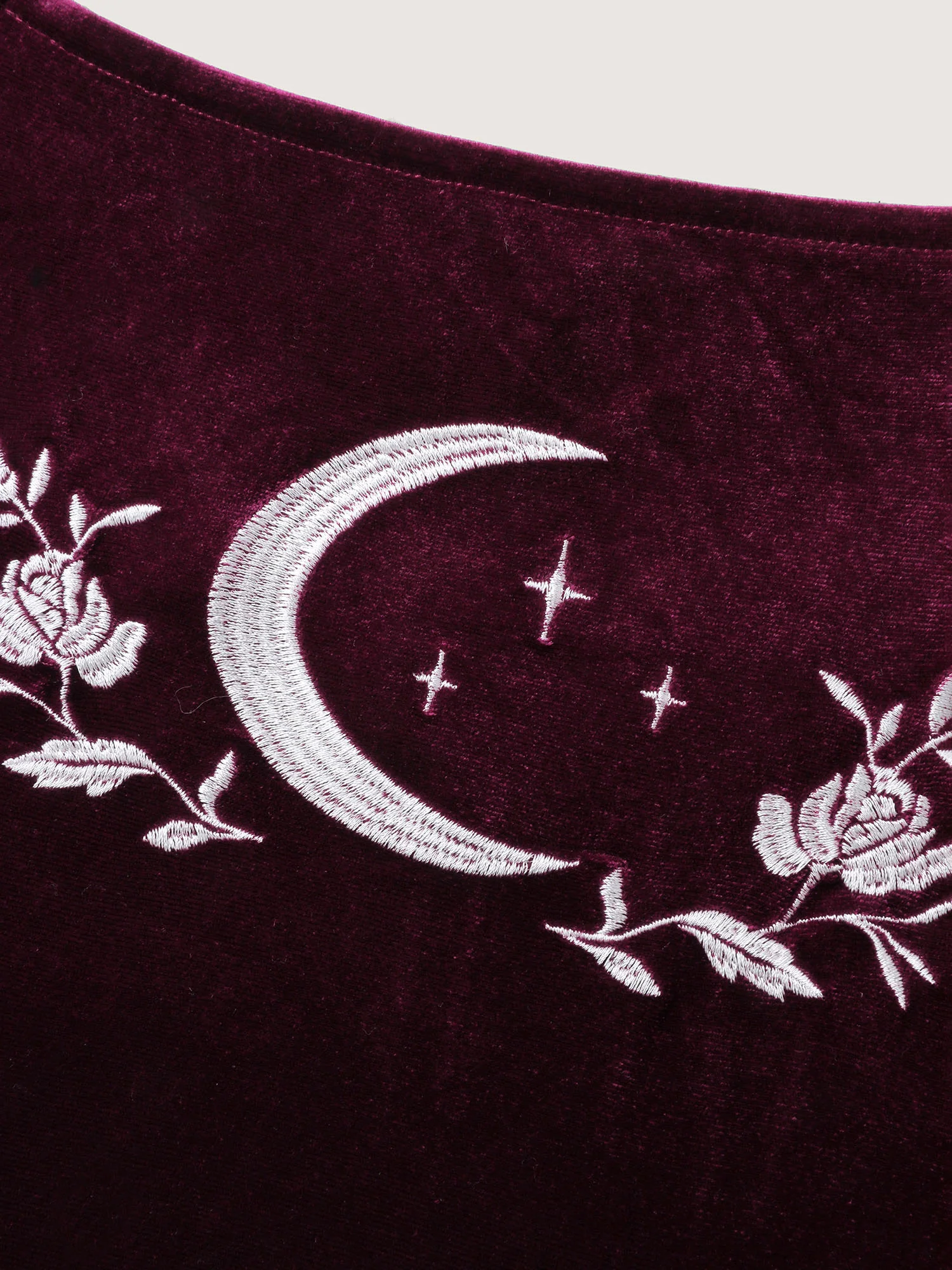 Mystical Moon Embroidery Velvet Midi Dress - Image 5