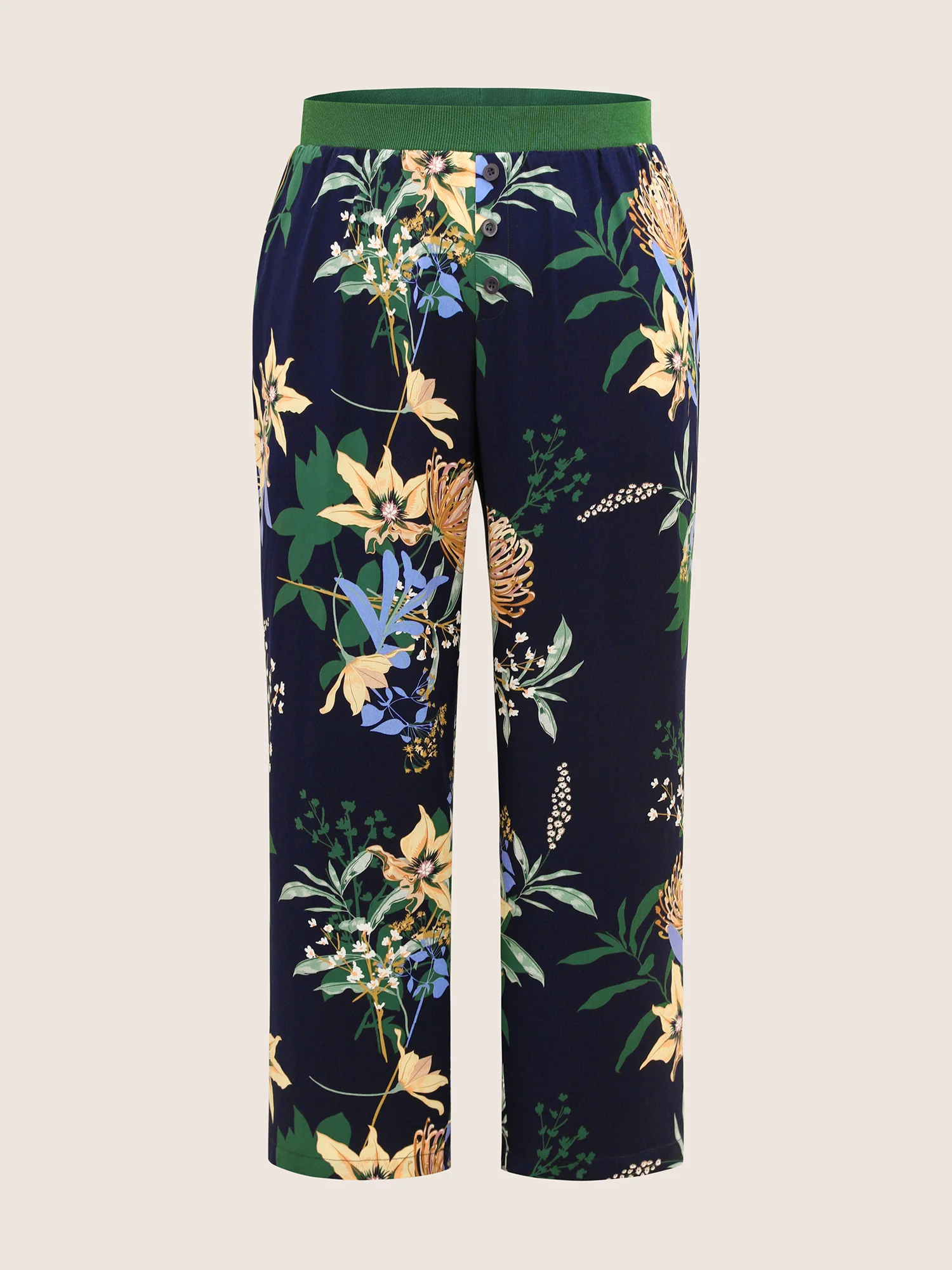 Floral Feeling Pockets Rib Knit Pajama Bottoms - Image 7