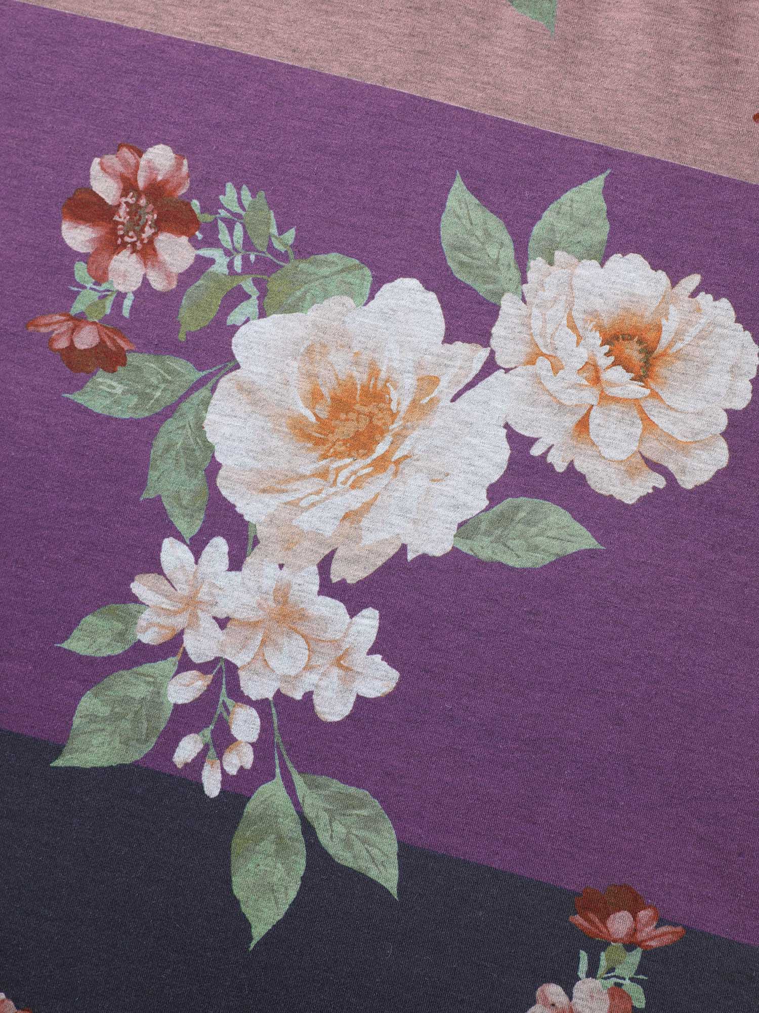 Natural Flowers Contrast Round Neck Sweatshirt - Image 6
