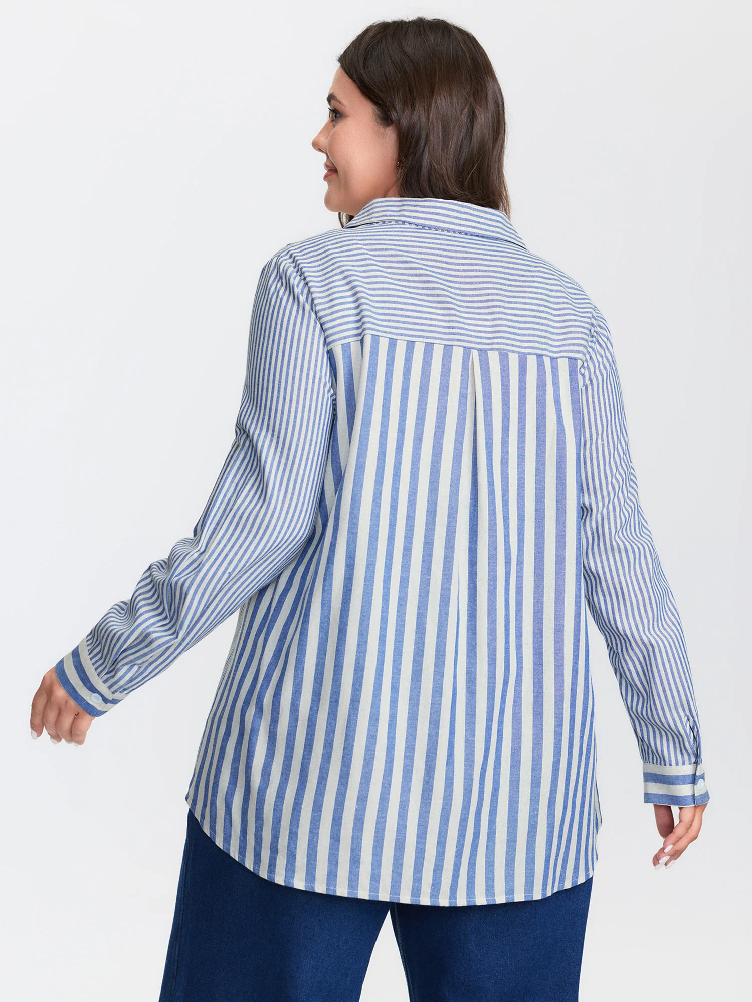 Cotton Nautical Striped Pocket Button Down Shirt - Image 5