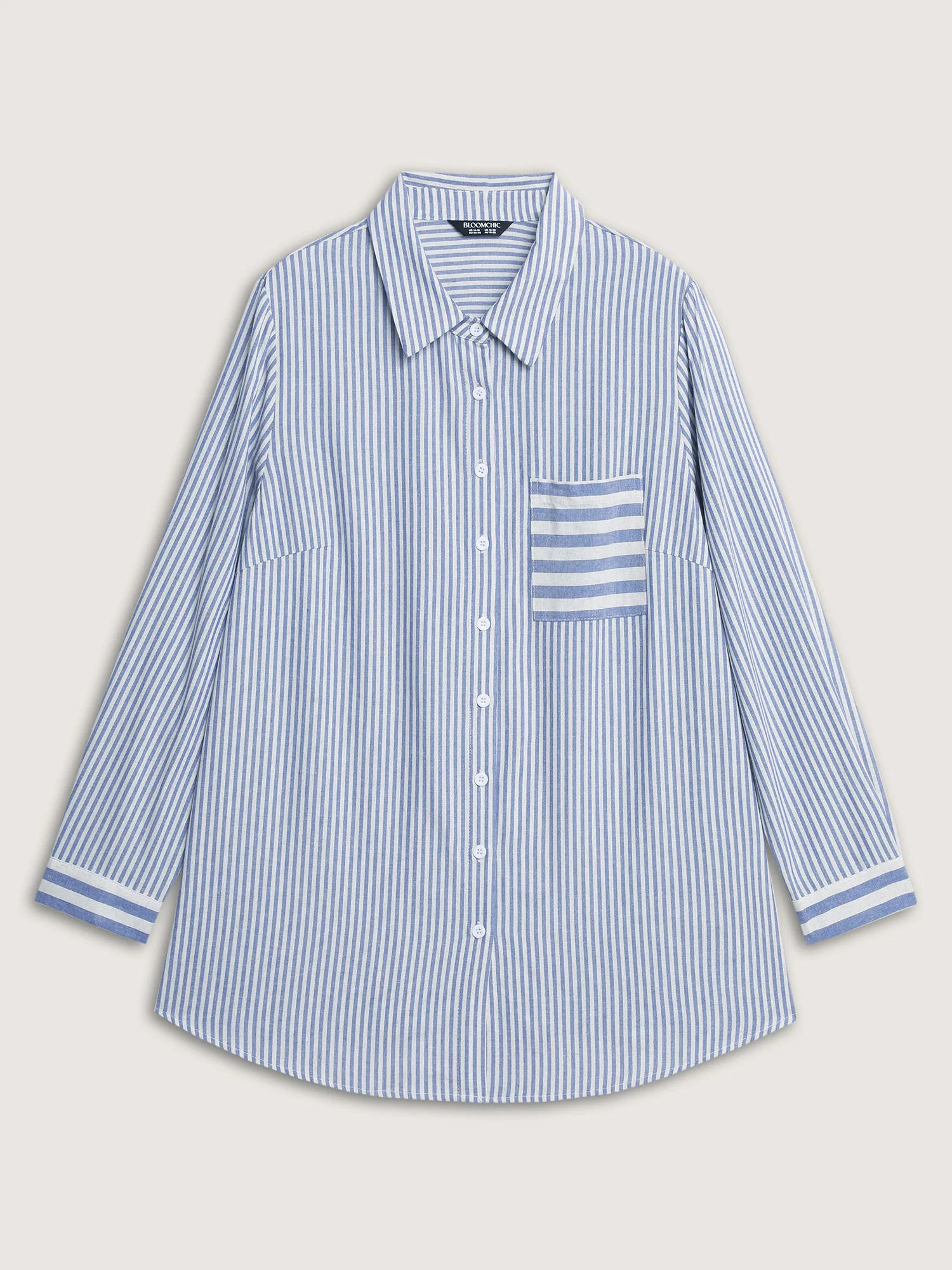 Cotton Nautical Striped Pocket Button Down Shirt - Image 9
