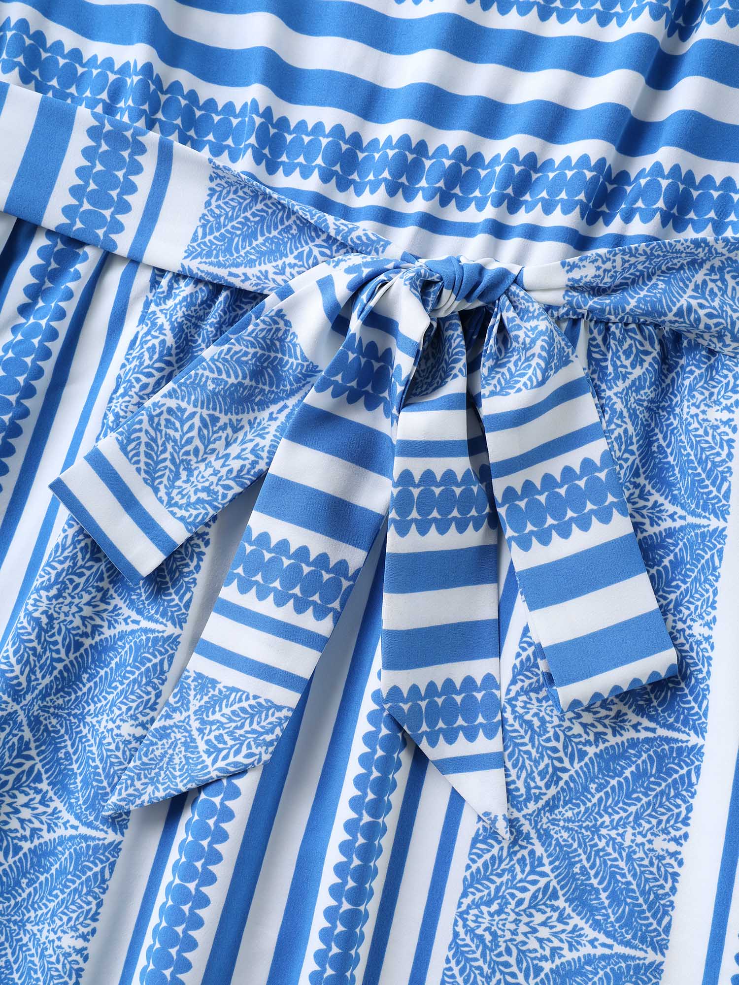 Nautical Stripes Belted Pockets Maxi Dress - Image 5