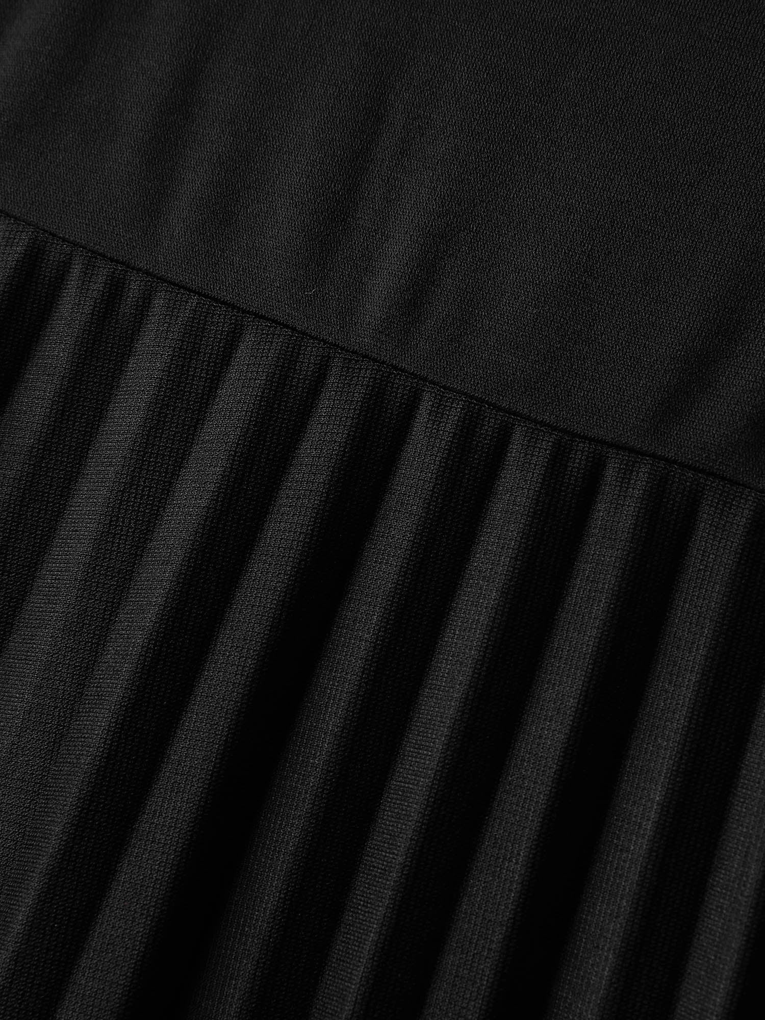 Neck Cut-Out Pleated Stretchy Midi Dress - Image 5