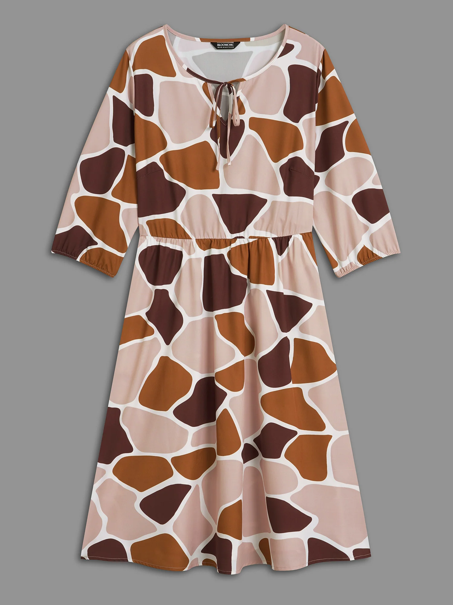 Neck-Tie Color Block Waist Cinched  Dress - Image 9