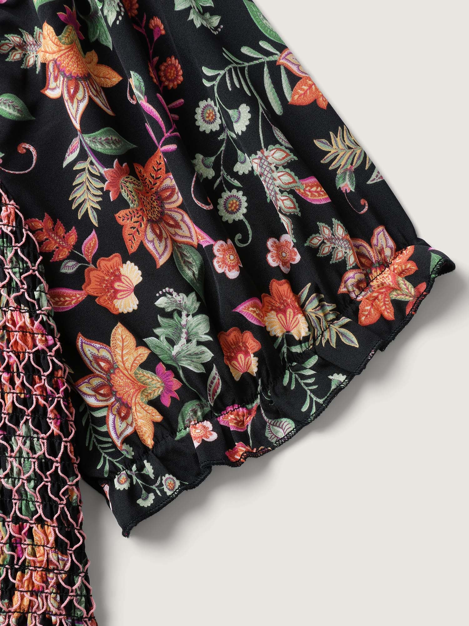 Net Shirred Paisley Print Midi Dress - Image 8