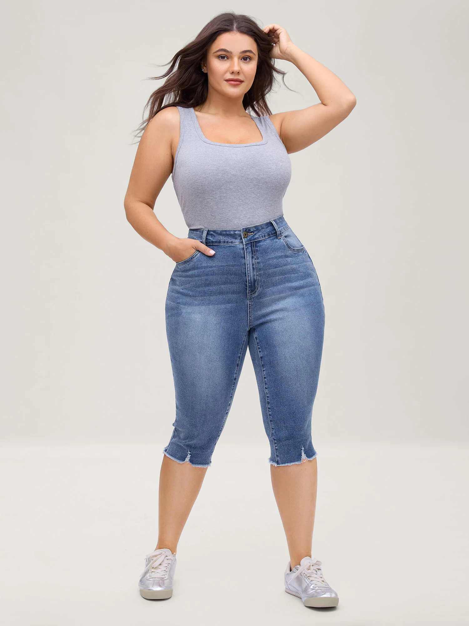 No-Gap Waist Stretchy Faded Jeans - Image 3