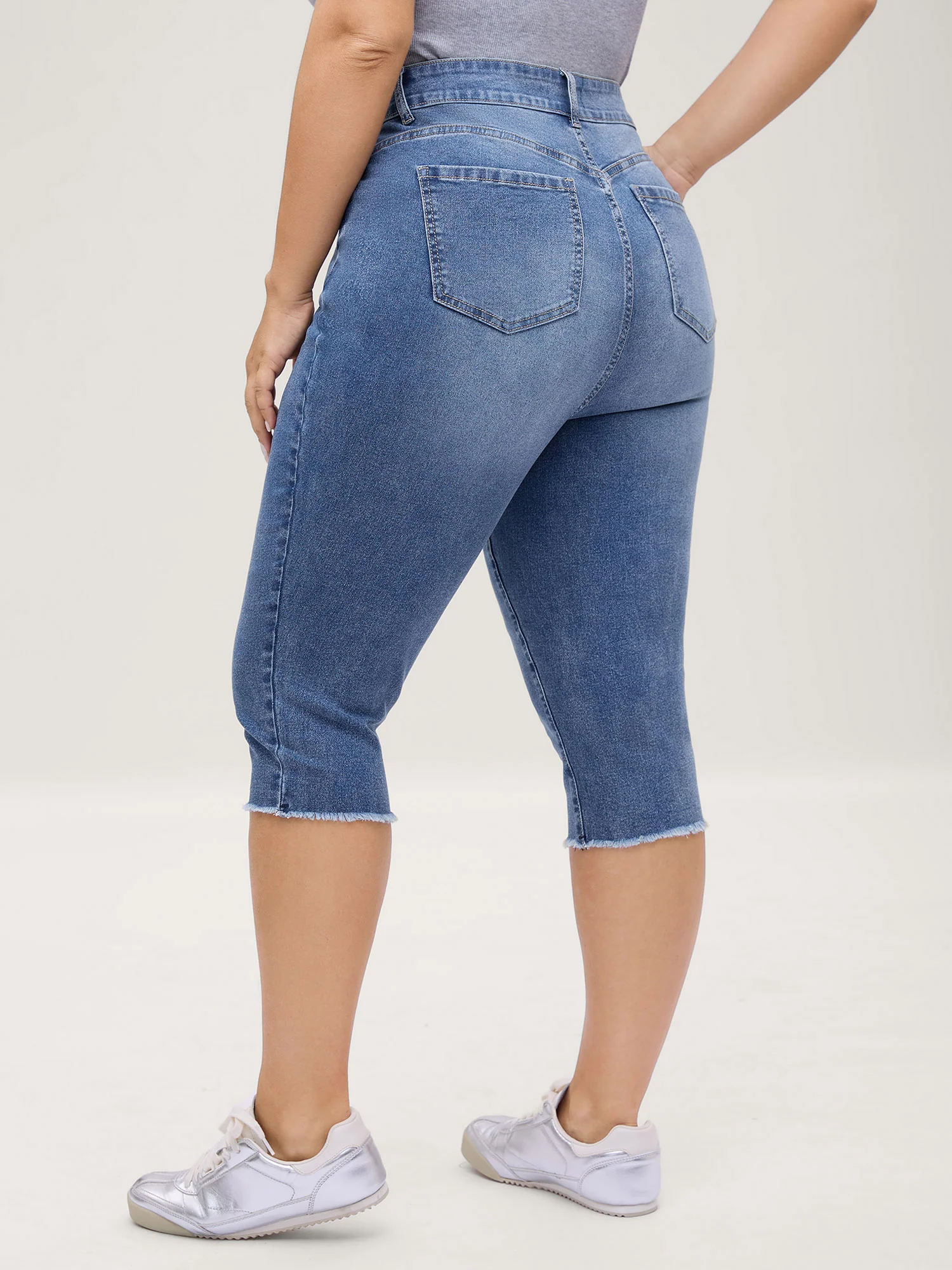 No-Gap Waist Stretchy Faded Jeans - Image 5