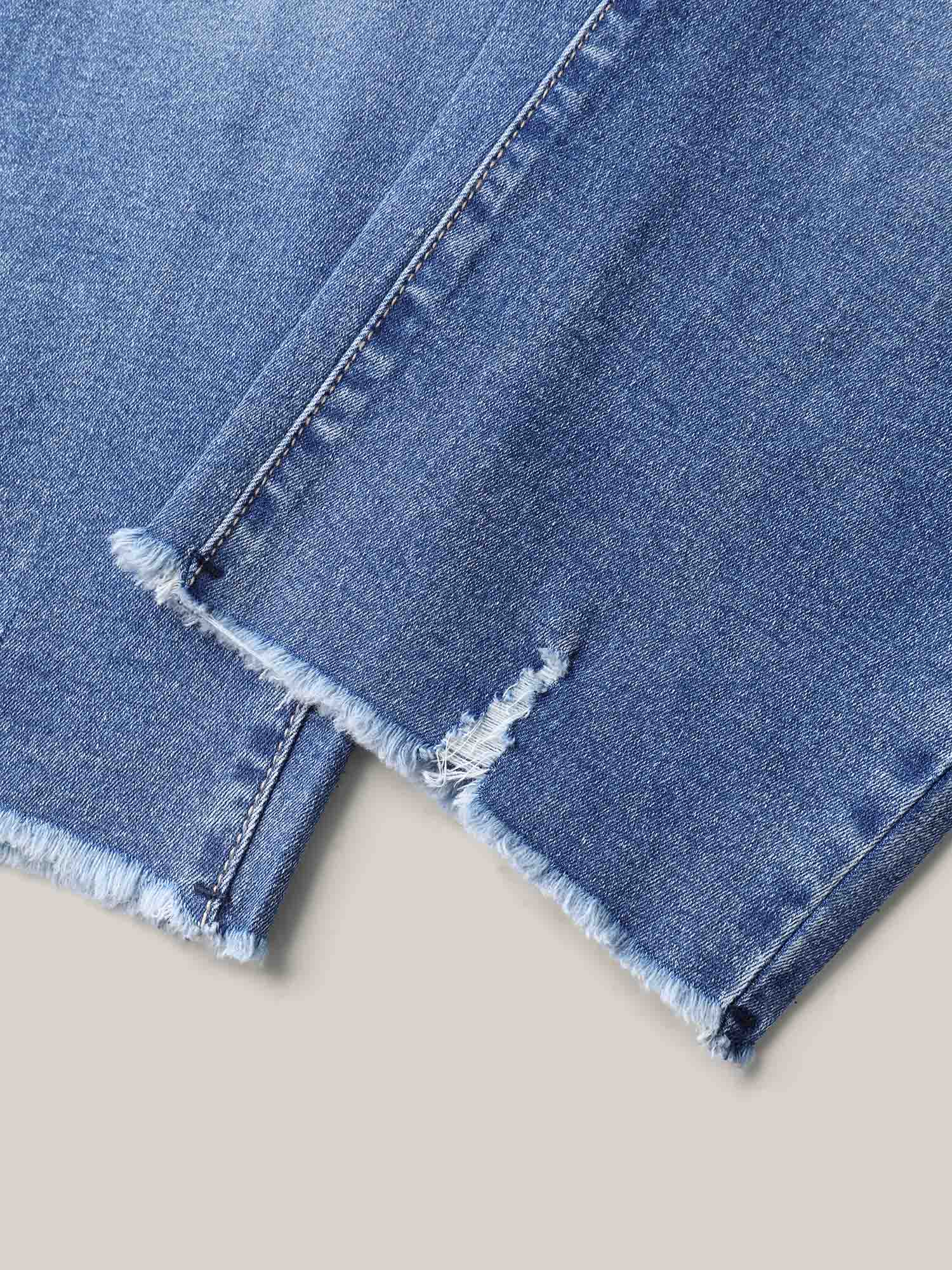 No-Gap Waist Stretchy Faded Jeans - Image 7