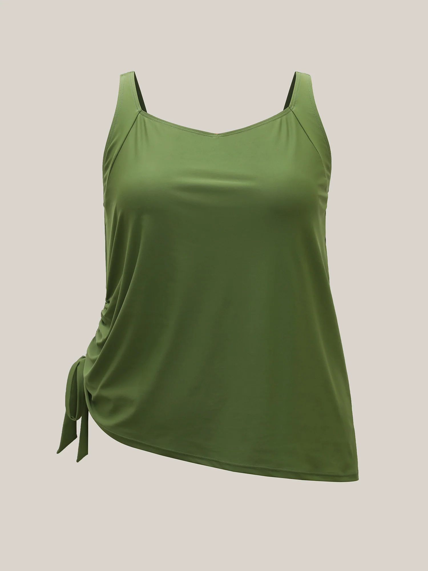Non-Removable Cups Asymmetrical Hem Swim Tankini - Image 7