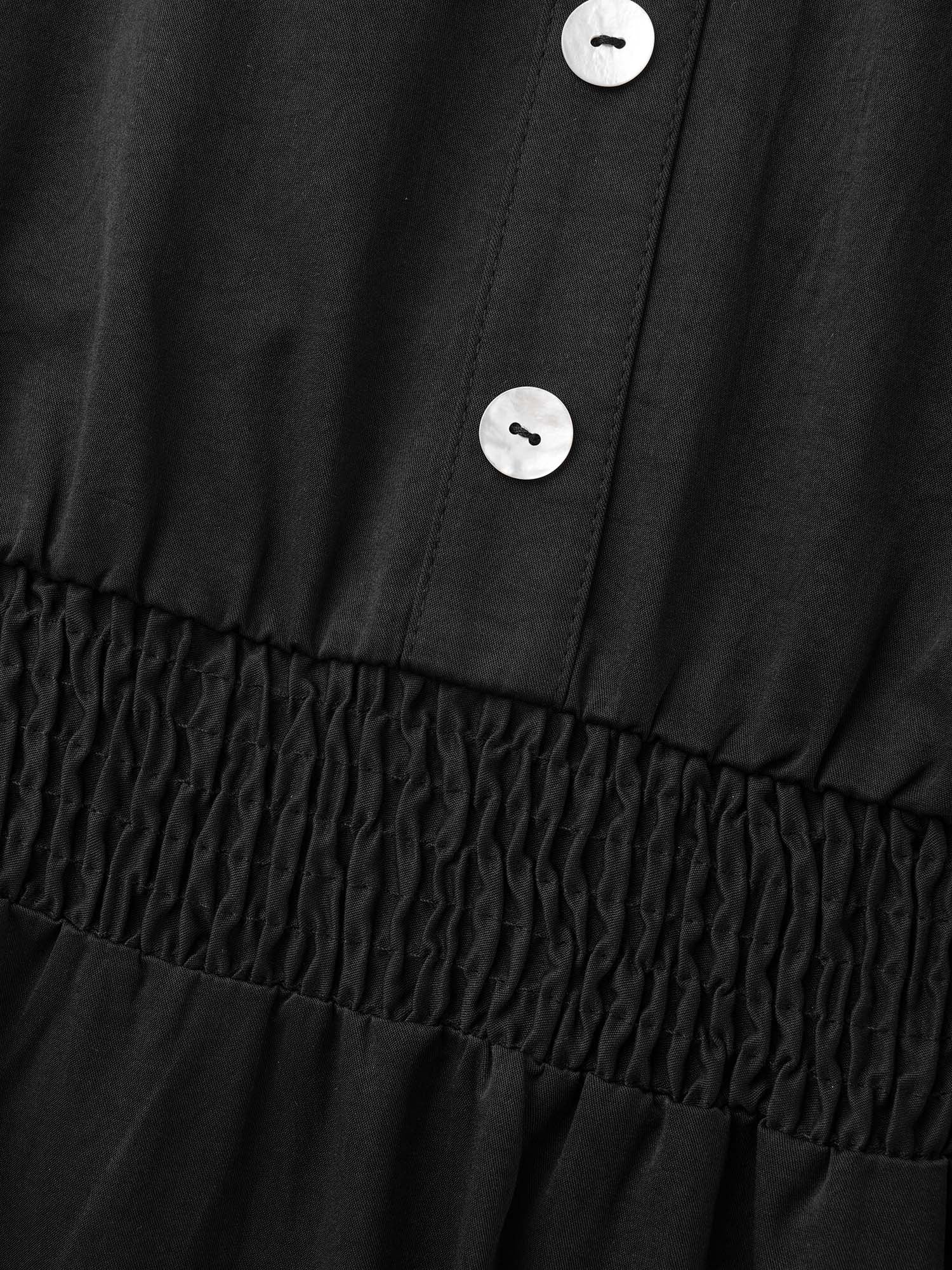 Notched Button Detail Ruffle Layered Hem Dress - Image 5