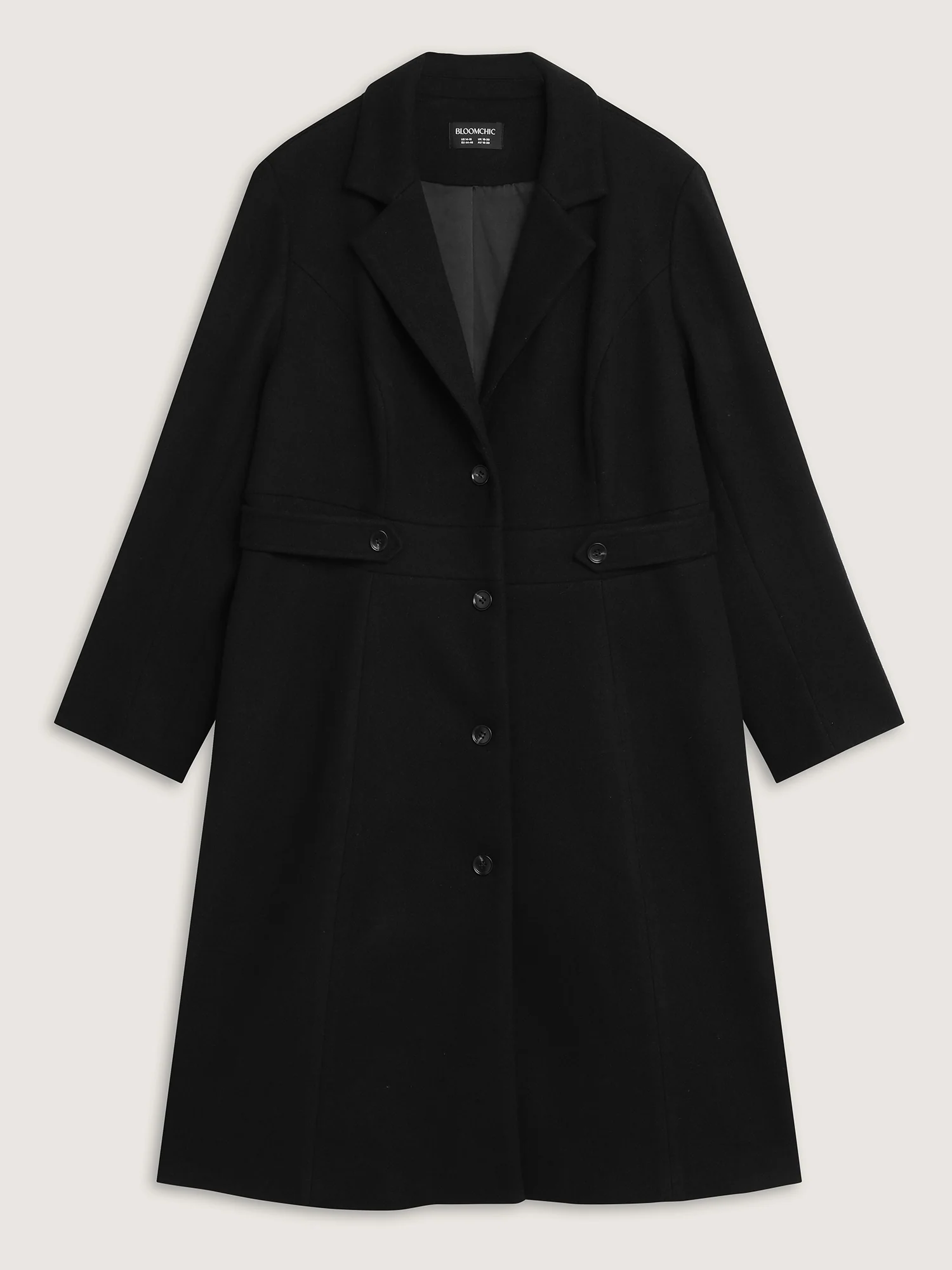 Notched Collar Cinched Waist Coat - Image 7