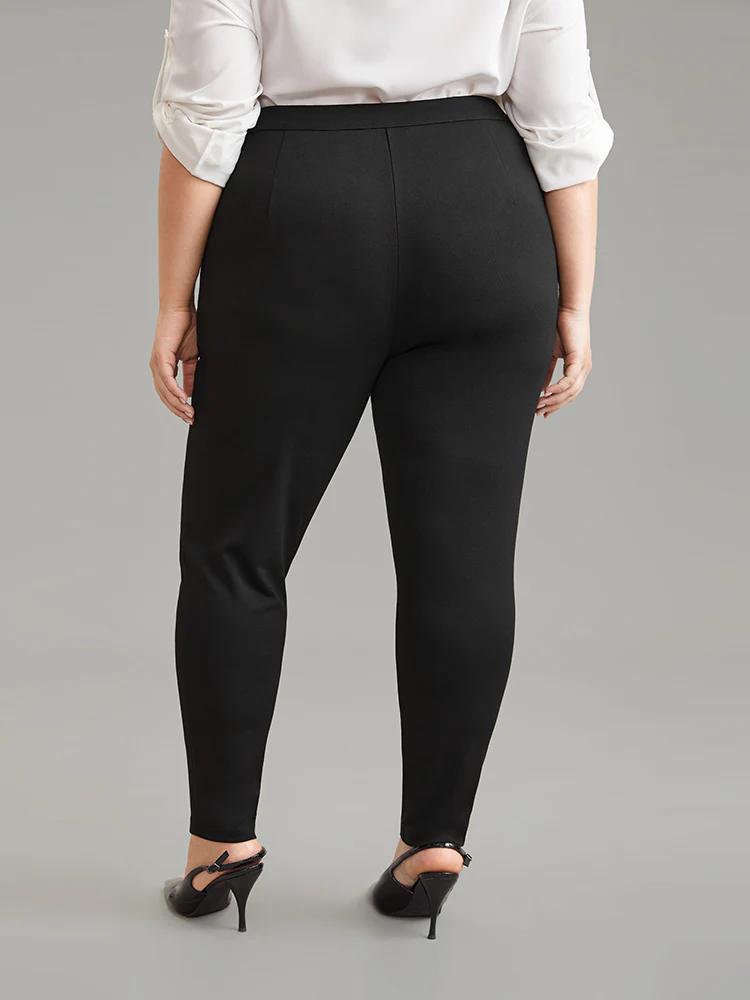 O Ring Zipper High Rise Bodycon Pants - Image 2