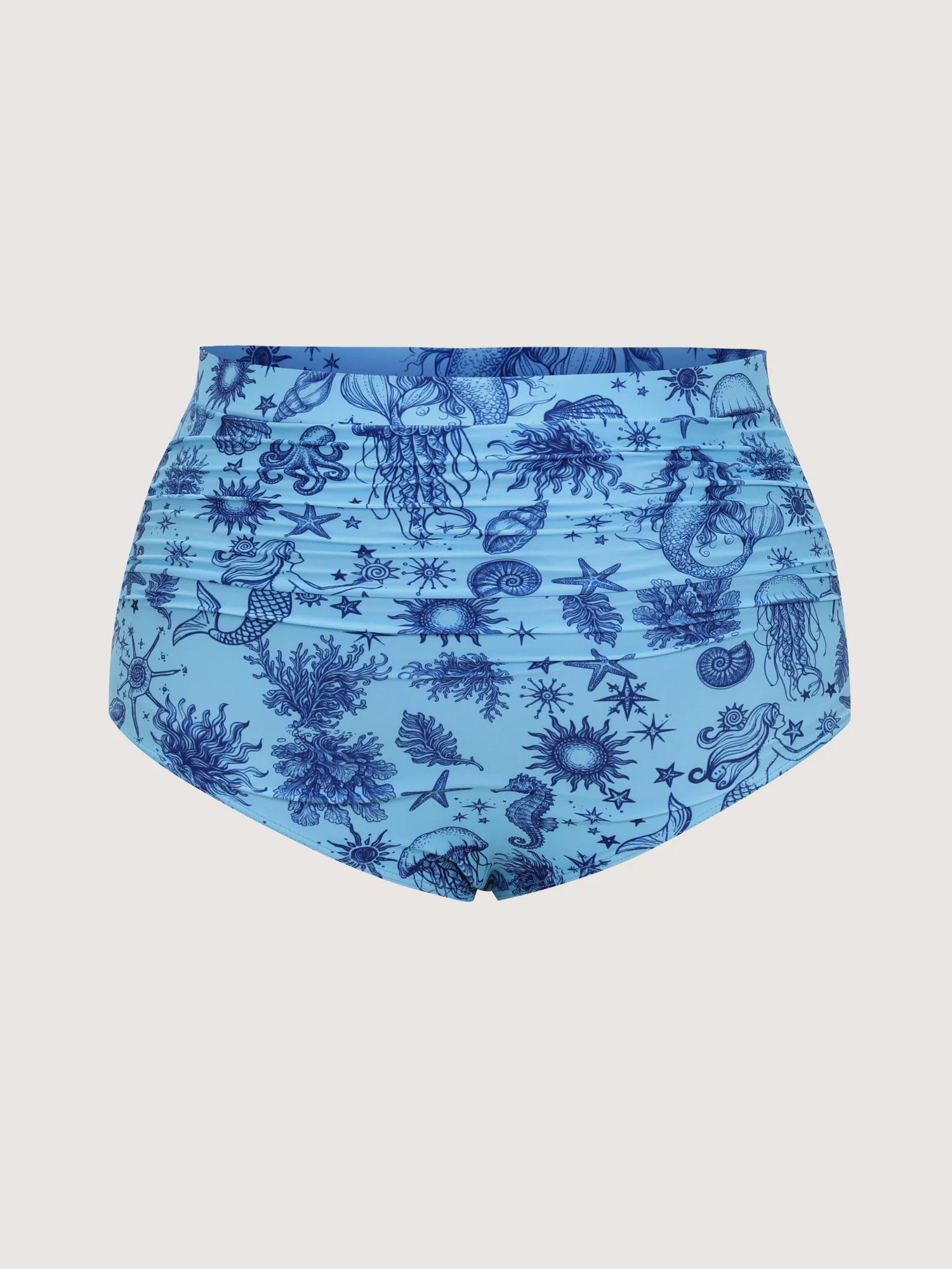 Ocean Elements Print Tummy-Control Bikini Bottoms - Image 7