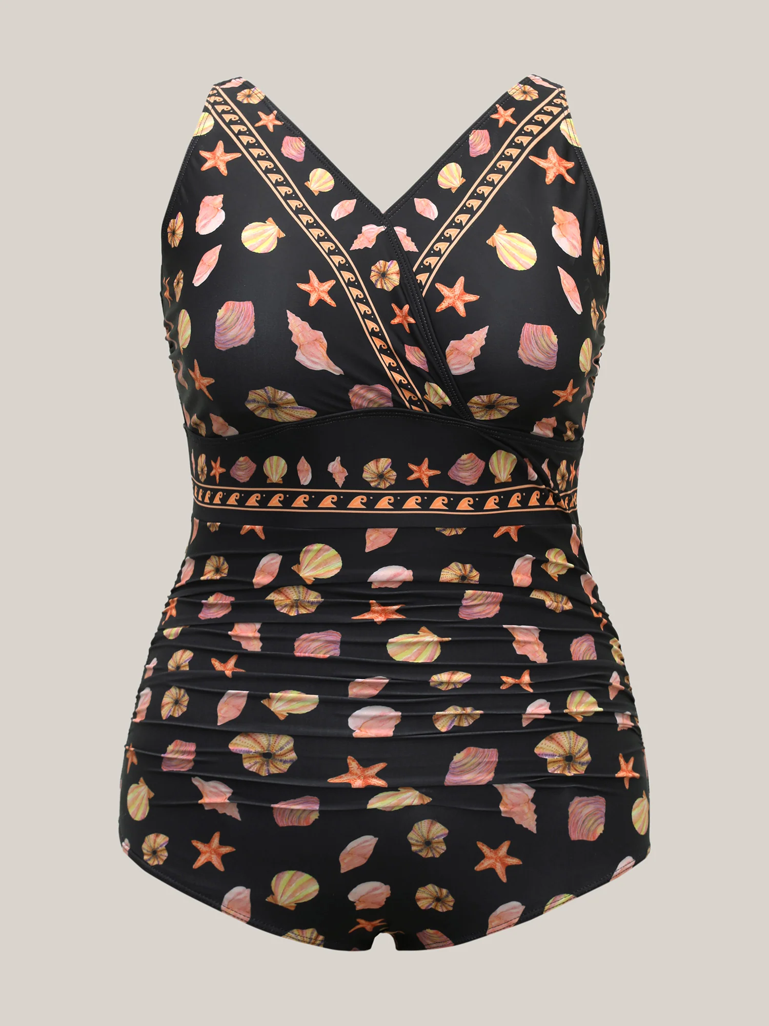 Ocean Pattern Ruched One-Piece Swimsuit - Image 7