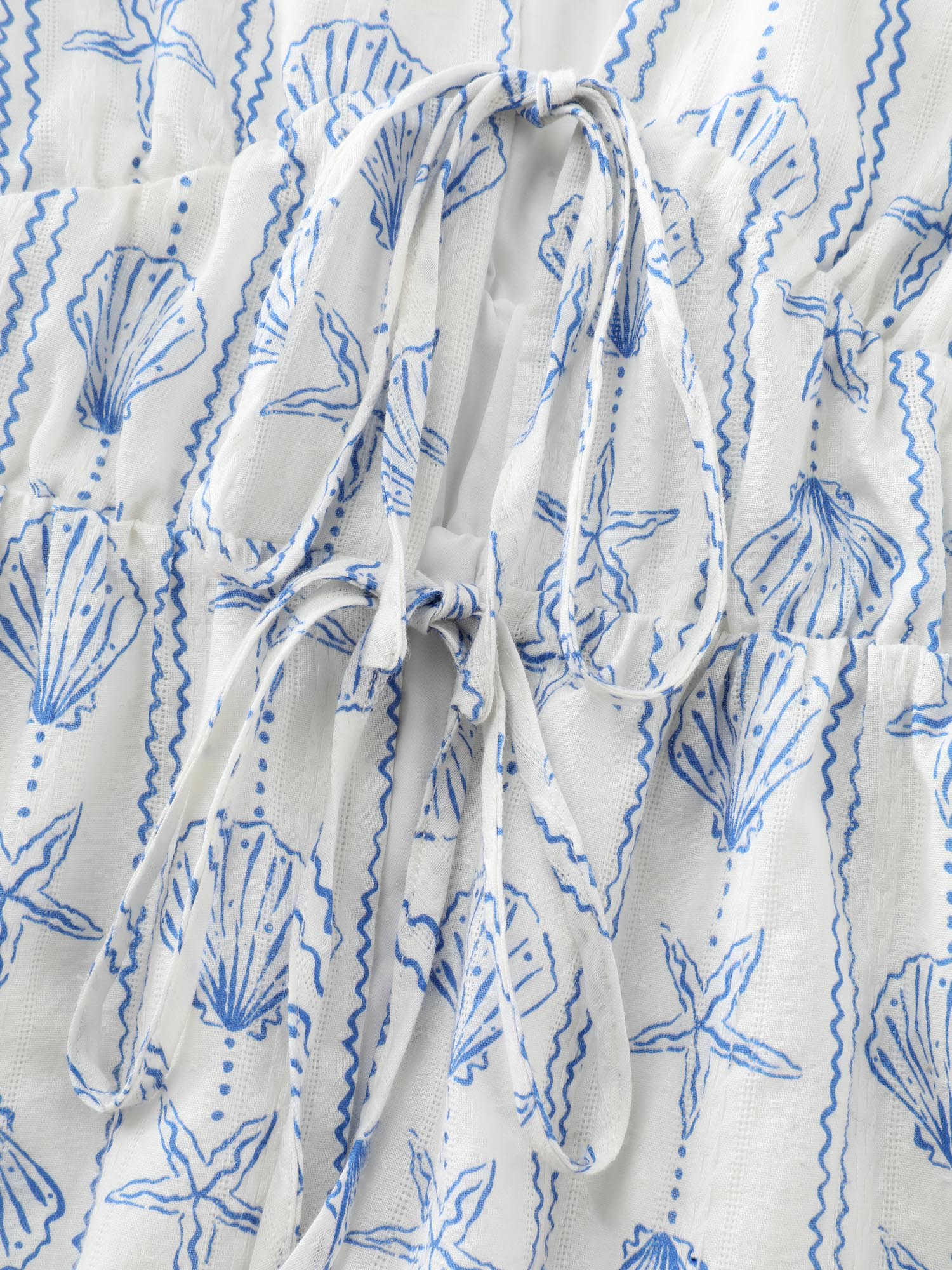 Cotton Ocean Striped Print Front Tie Tank Top - Image 6
