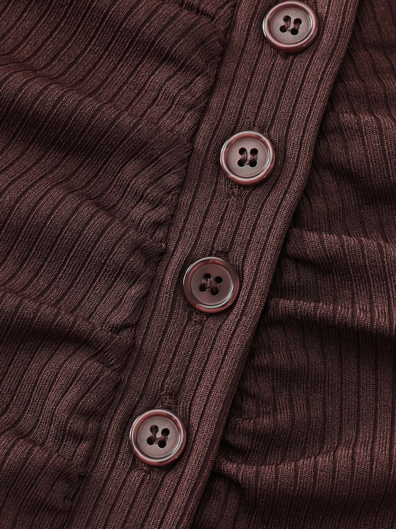 Off-Shoulder Fitted Button T-Shirt - Image 5