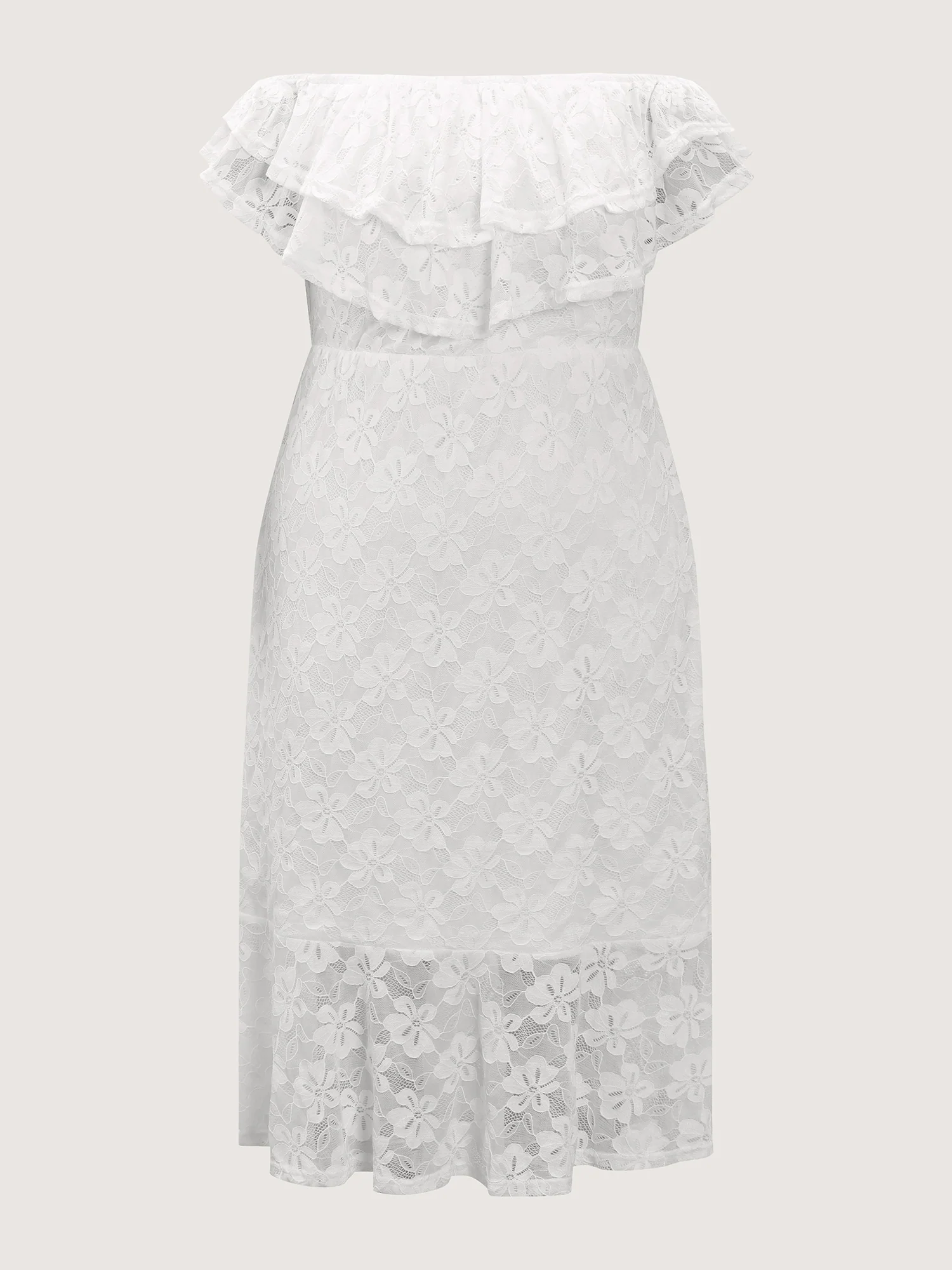 Off-Shoulder Layered Neckline Midi Dress - Image 5