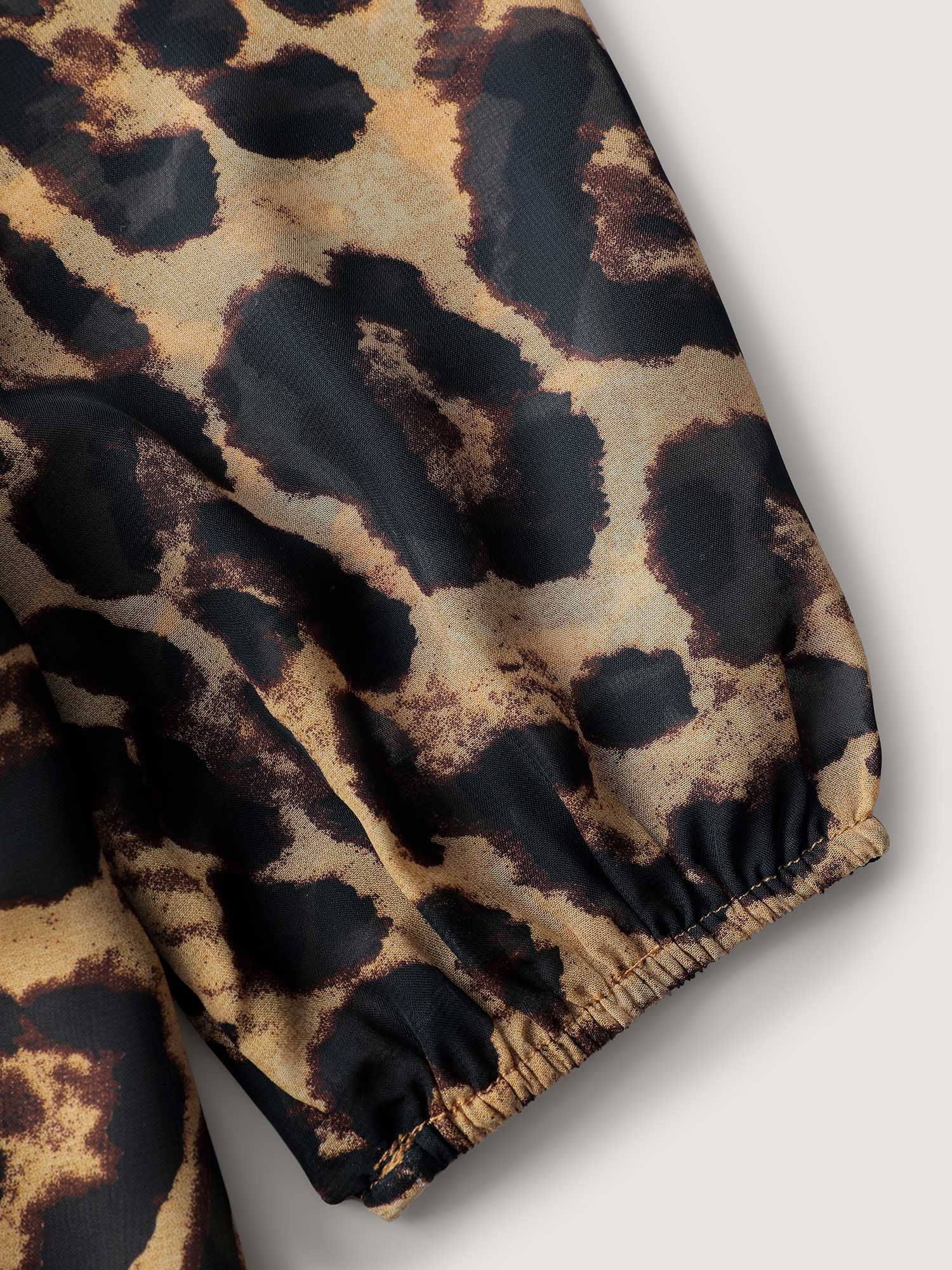 Off-Shoulder Leopard Print Sheer Maxi Dress - Image 6