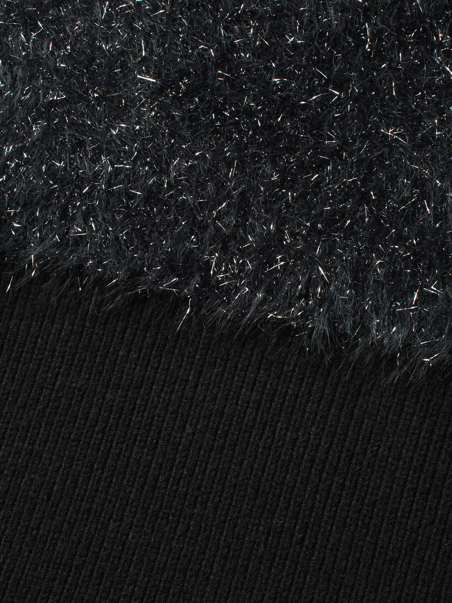 Off-Shoulder Silver Threads Detailing Pullover - Image 6