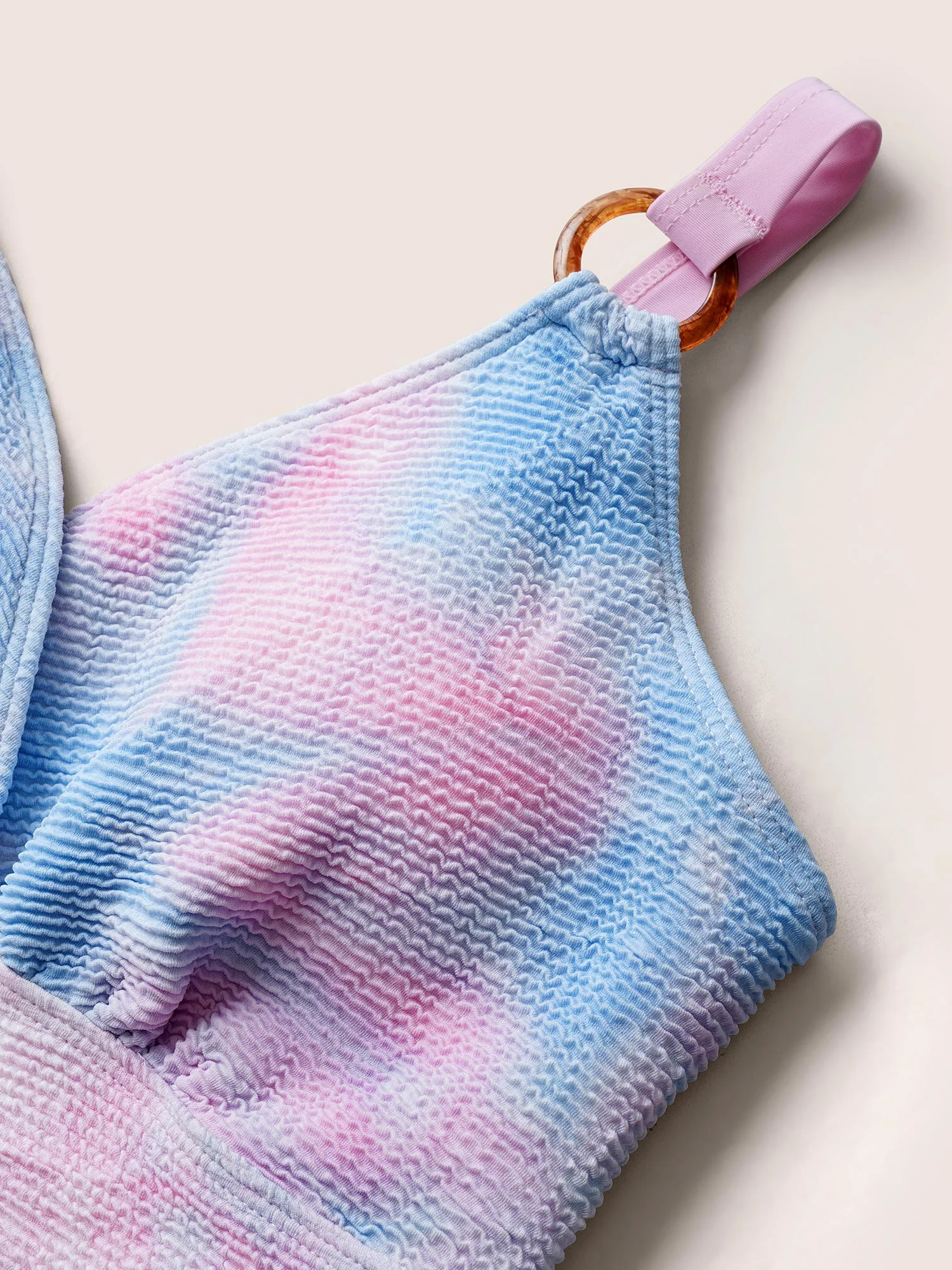 Ombre Adjustable Straps Wrap One Piece Swimsuit - Image 5