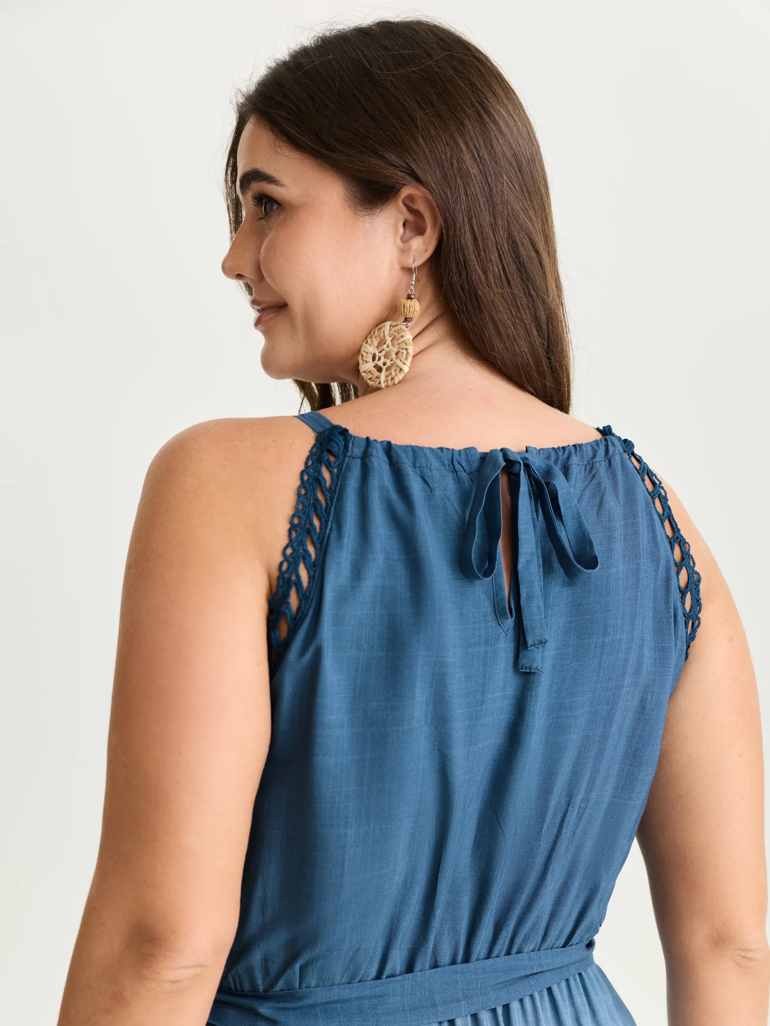 Ombre Color Blend Lace Trim Maxi Dress - Image 3