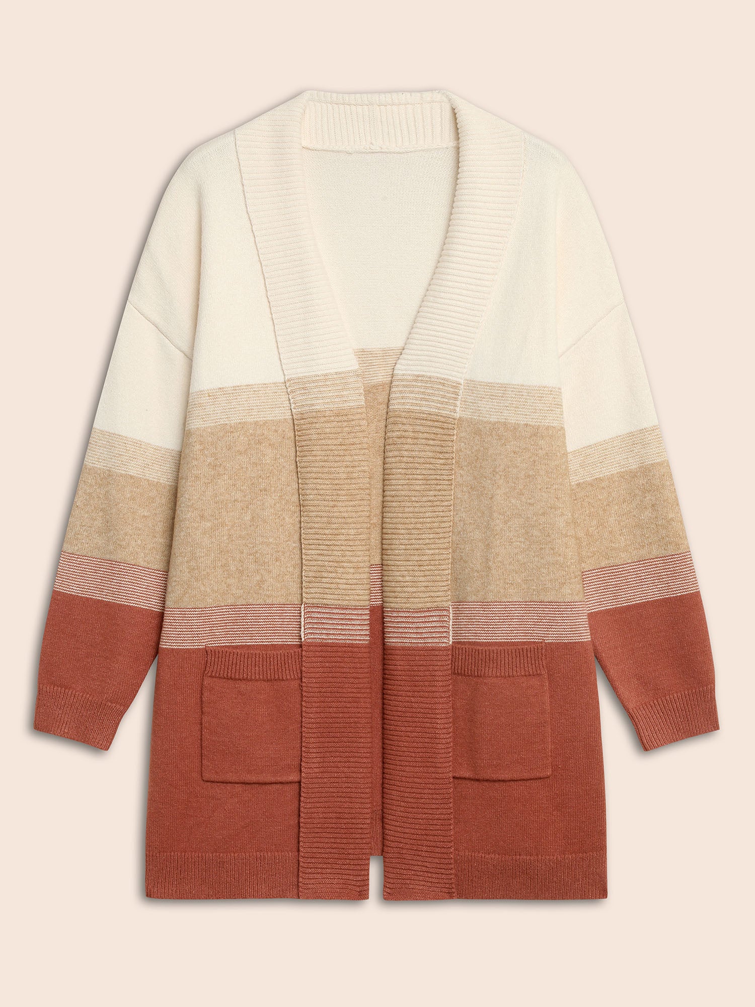 Ombre Contrast Drop Shoulder Cardigan - Image 7