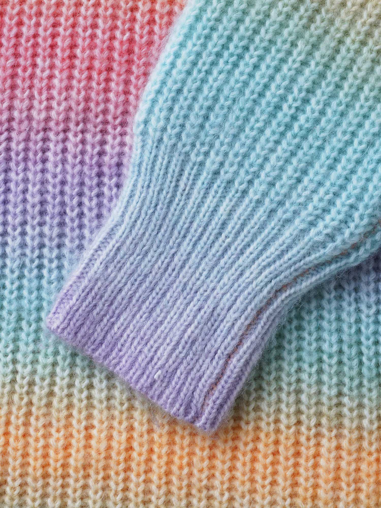 Ombre Contrast Hooded Drop Shoulder Pullover - Image 7