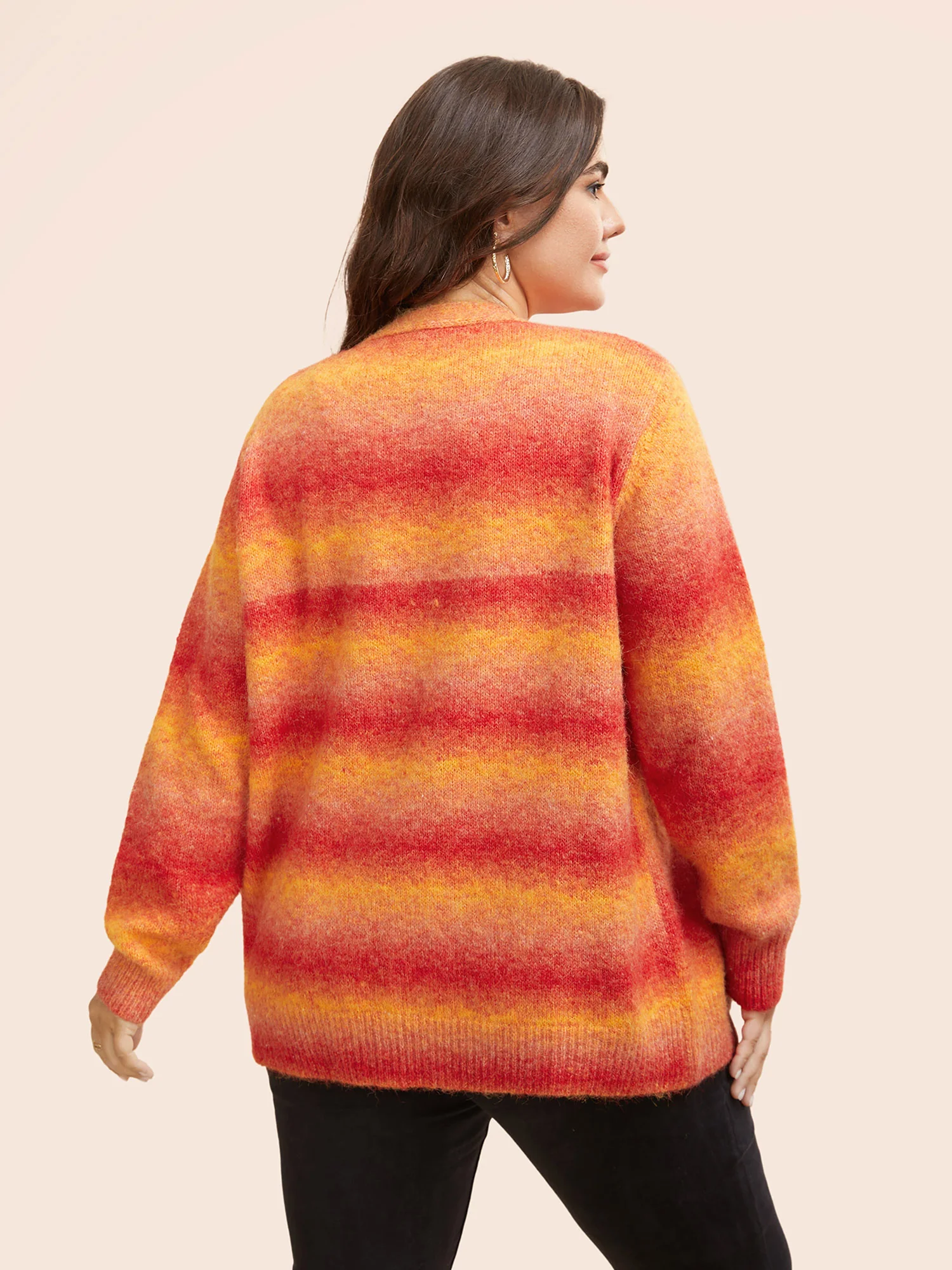 Ombre Contrast Patch Pocket Cardigan - Image 2