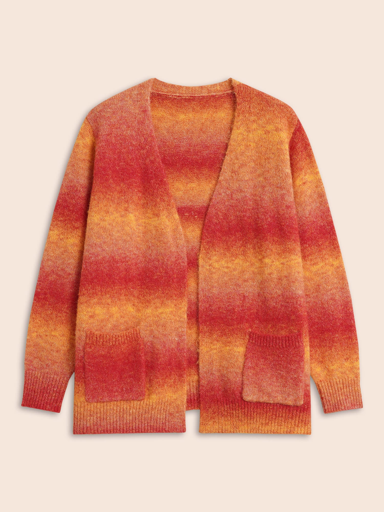 Ombre Contrast Patch Pocket Cardigan - Image 7