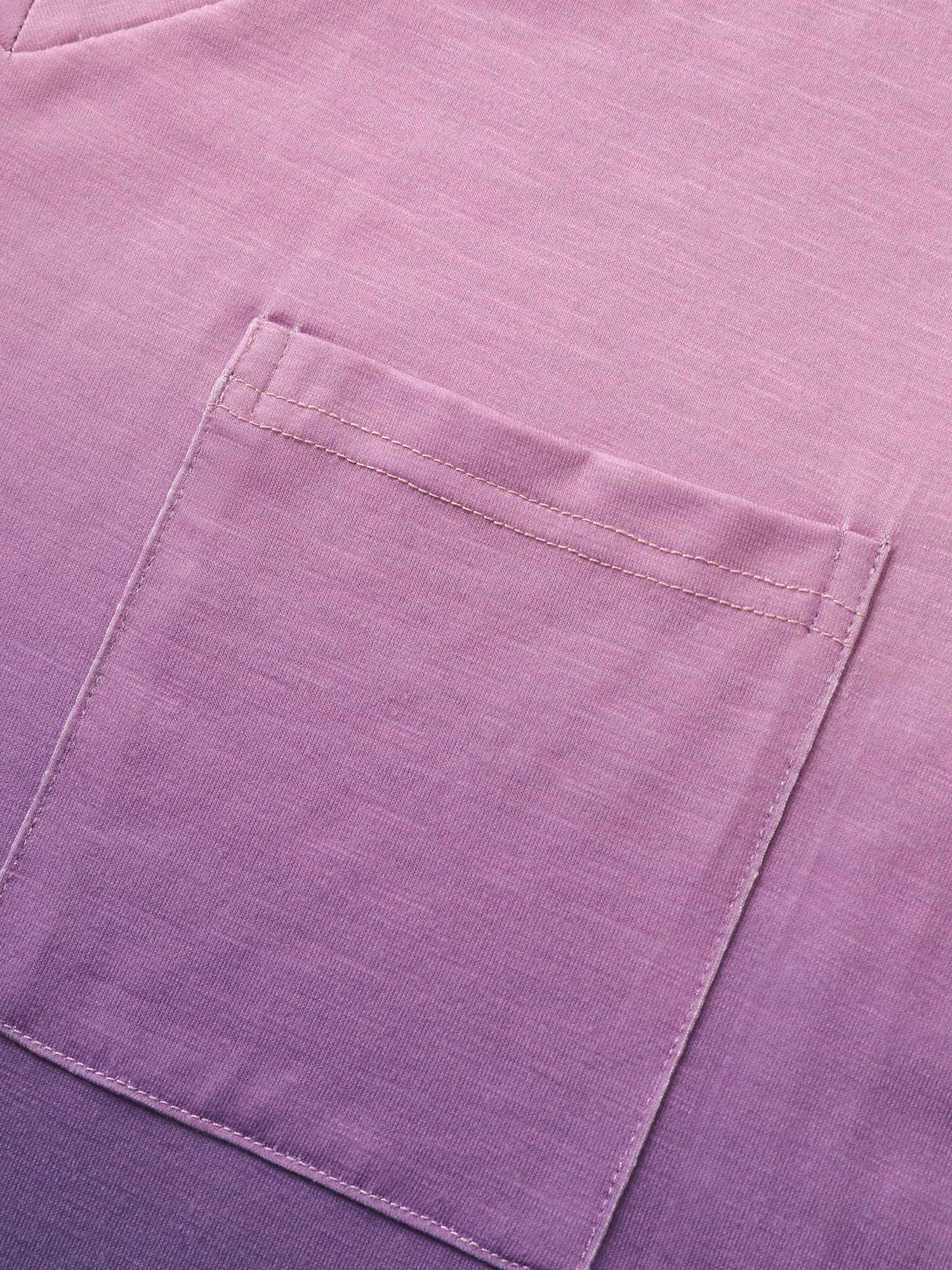 Ombre Contrast Patched Pocket T-shirt - Image 5