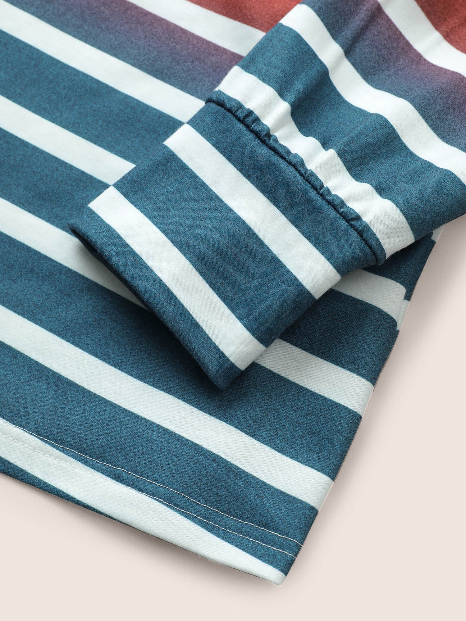 Ombre Contrast Striped Patched Pocket Sweatshirt - Image 5
