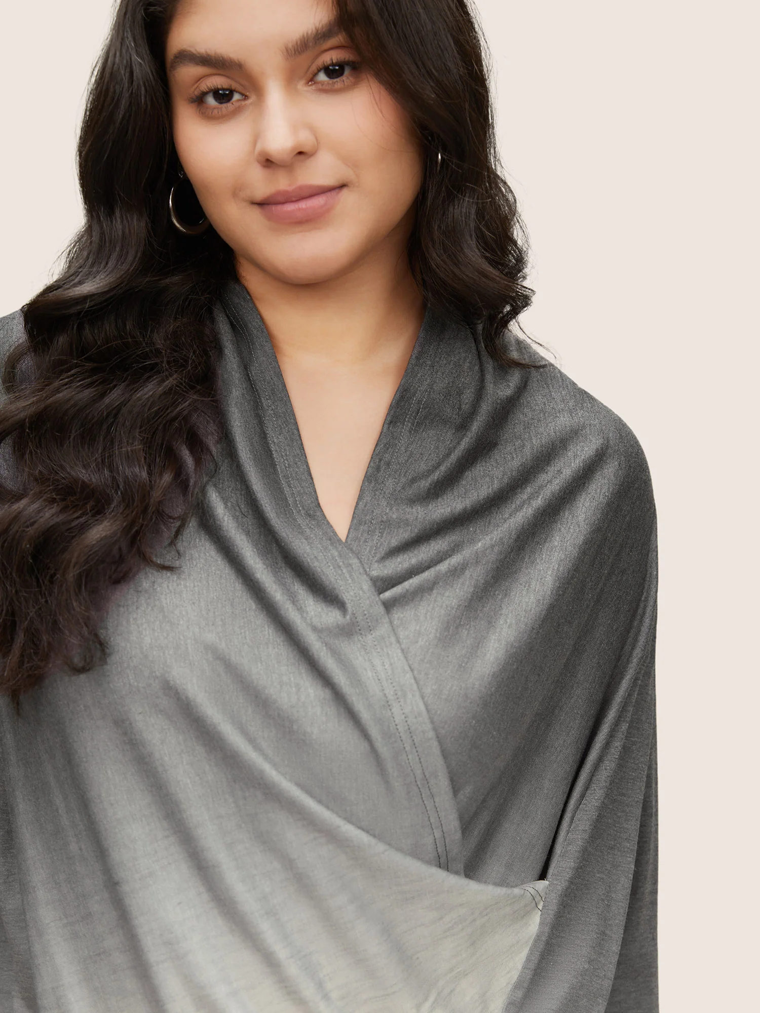 Ombre Crossover Surplice Neck T-shirt - Image 3