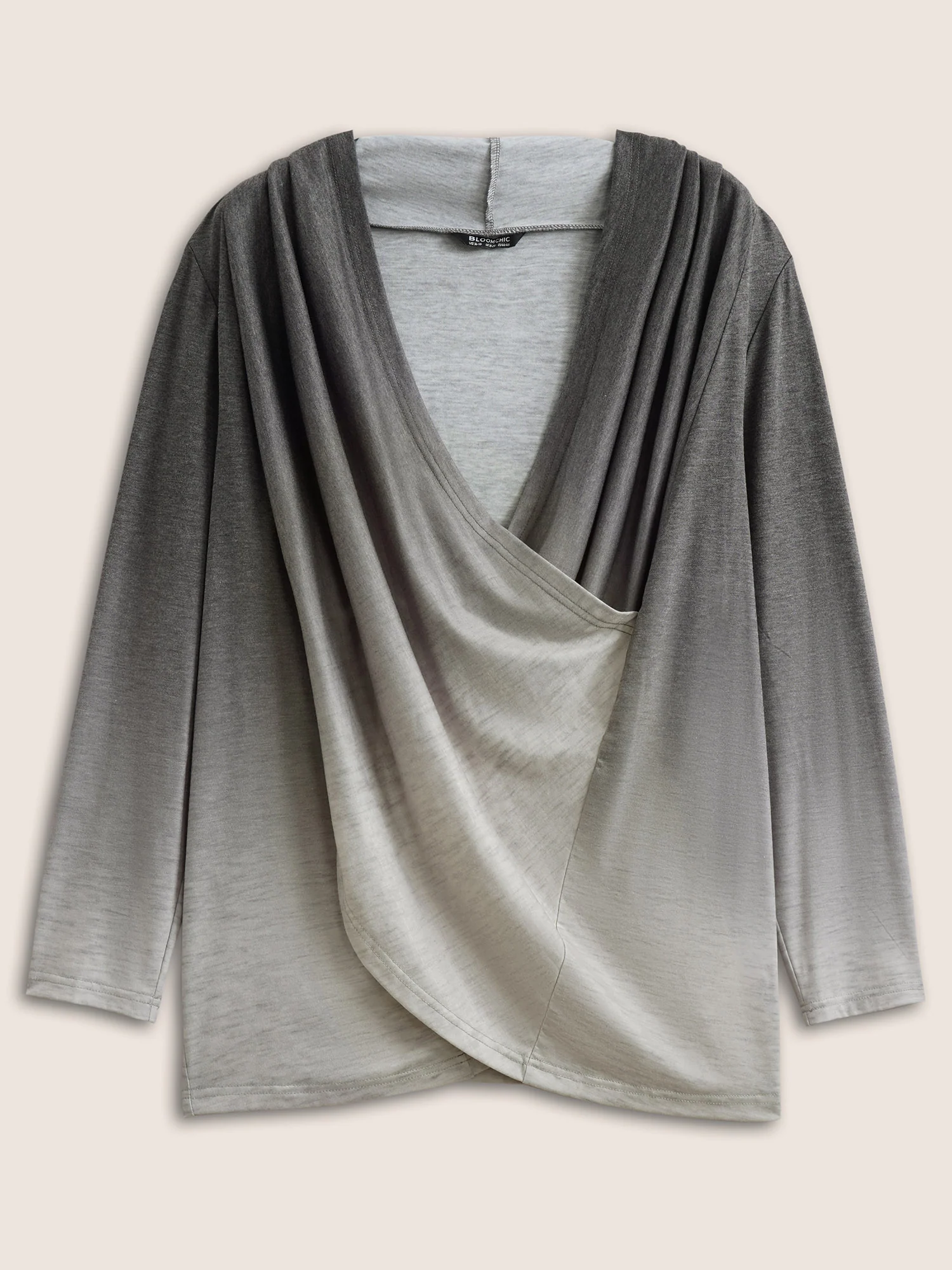 Ombre Crossover Surplice Neck T-shirt - Image 7