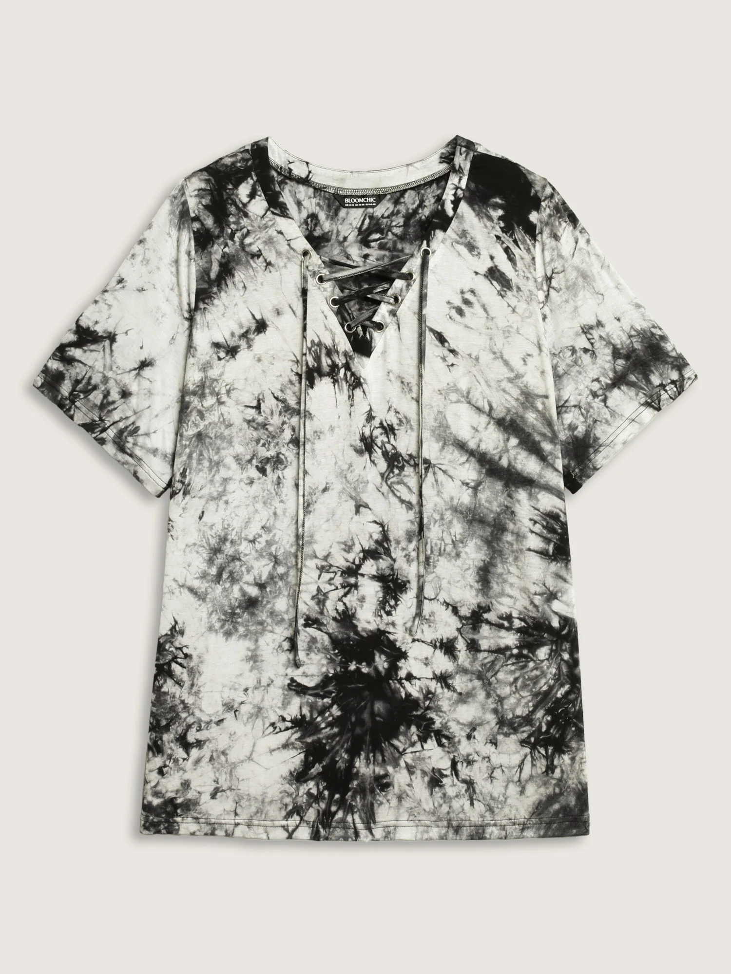 Ombre Gradient Cross-Tie Neck T-Shirt - Image 6