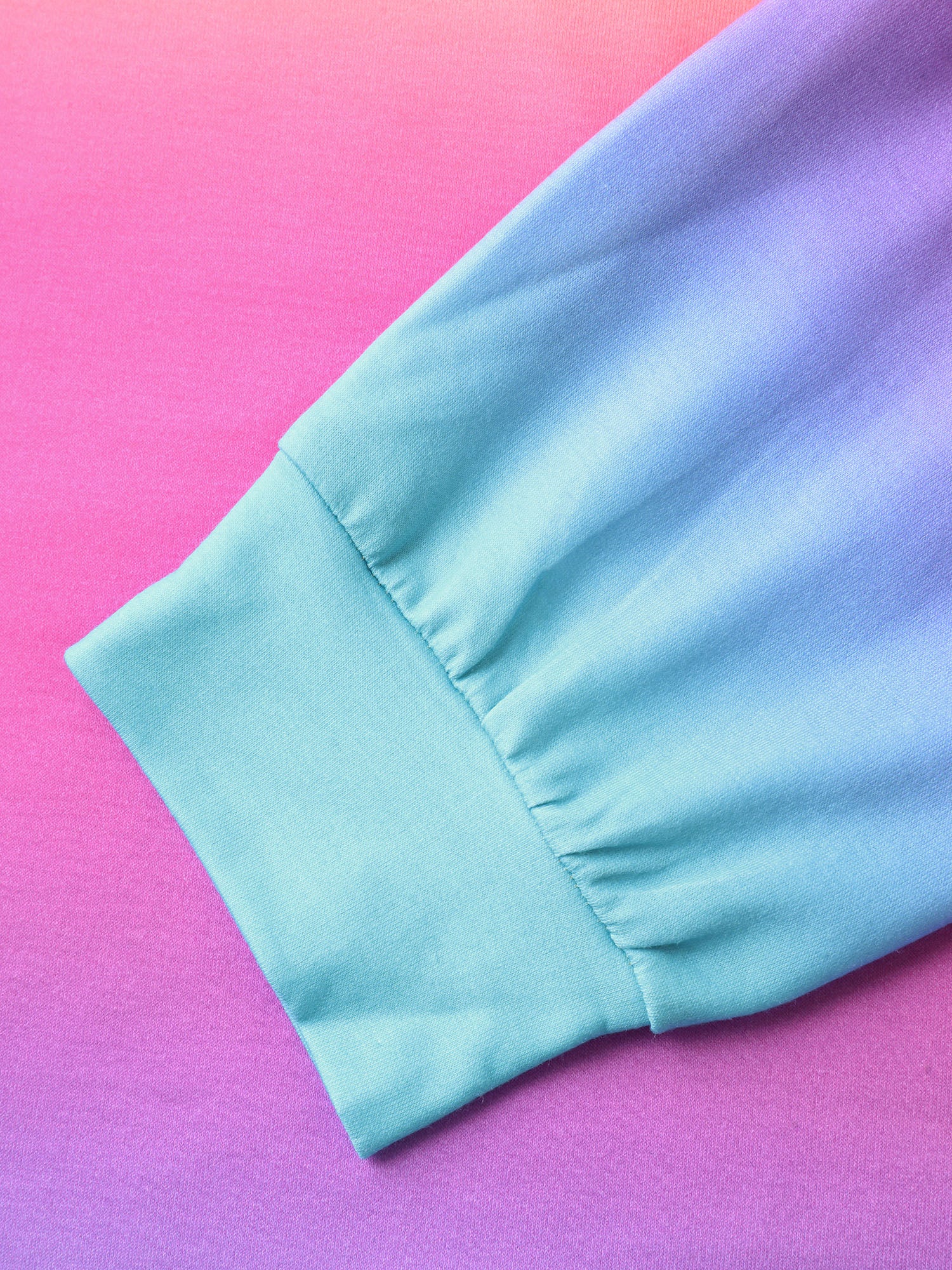 Ombre Gradient Elastic Hem Sweatshirt - Image 5