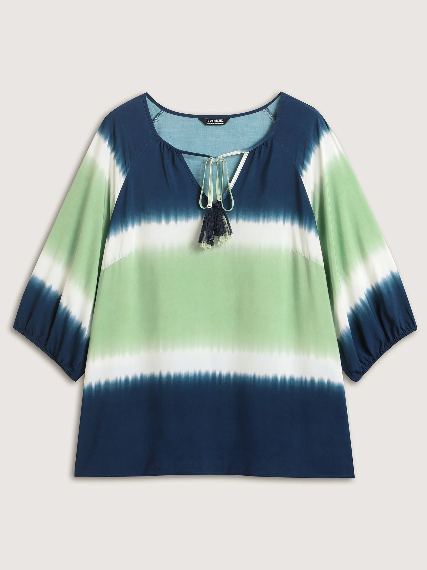 Ombre Gradient Neck Tie Blouse - Image 7