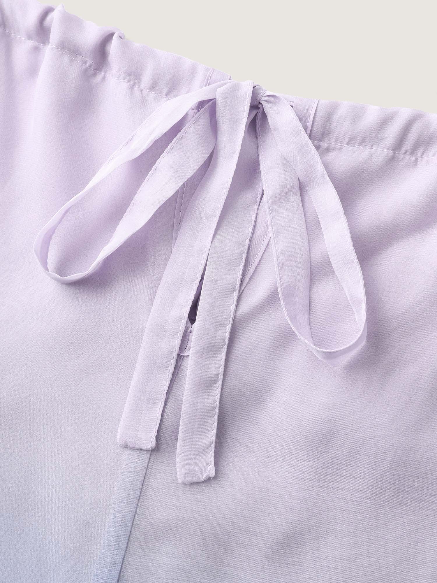 Ombre Gradient Pockets Sheer Midi Dress - Image 6