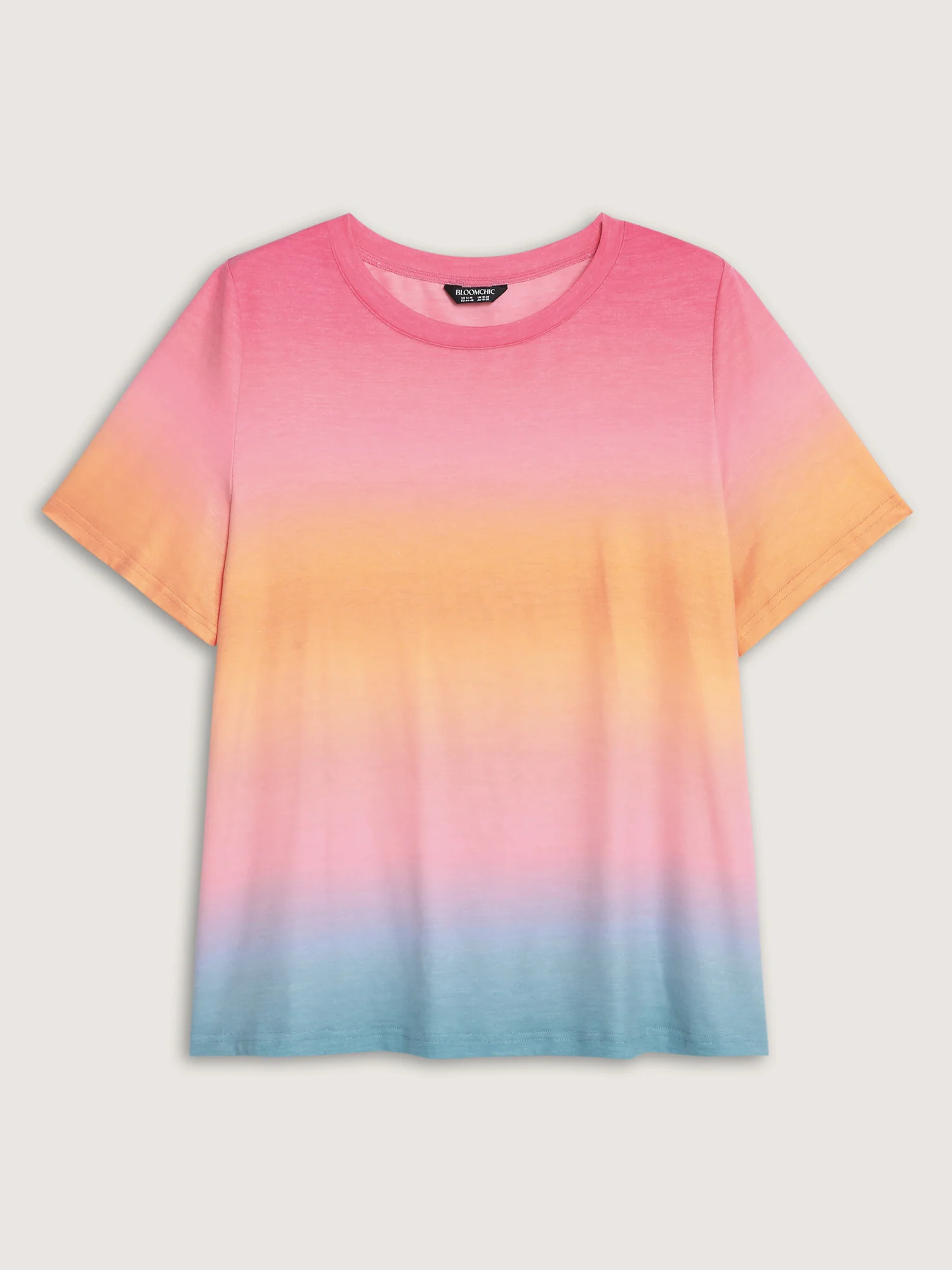 Ombre Gradient Round Neck T-Shirt - Image 7