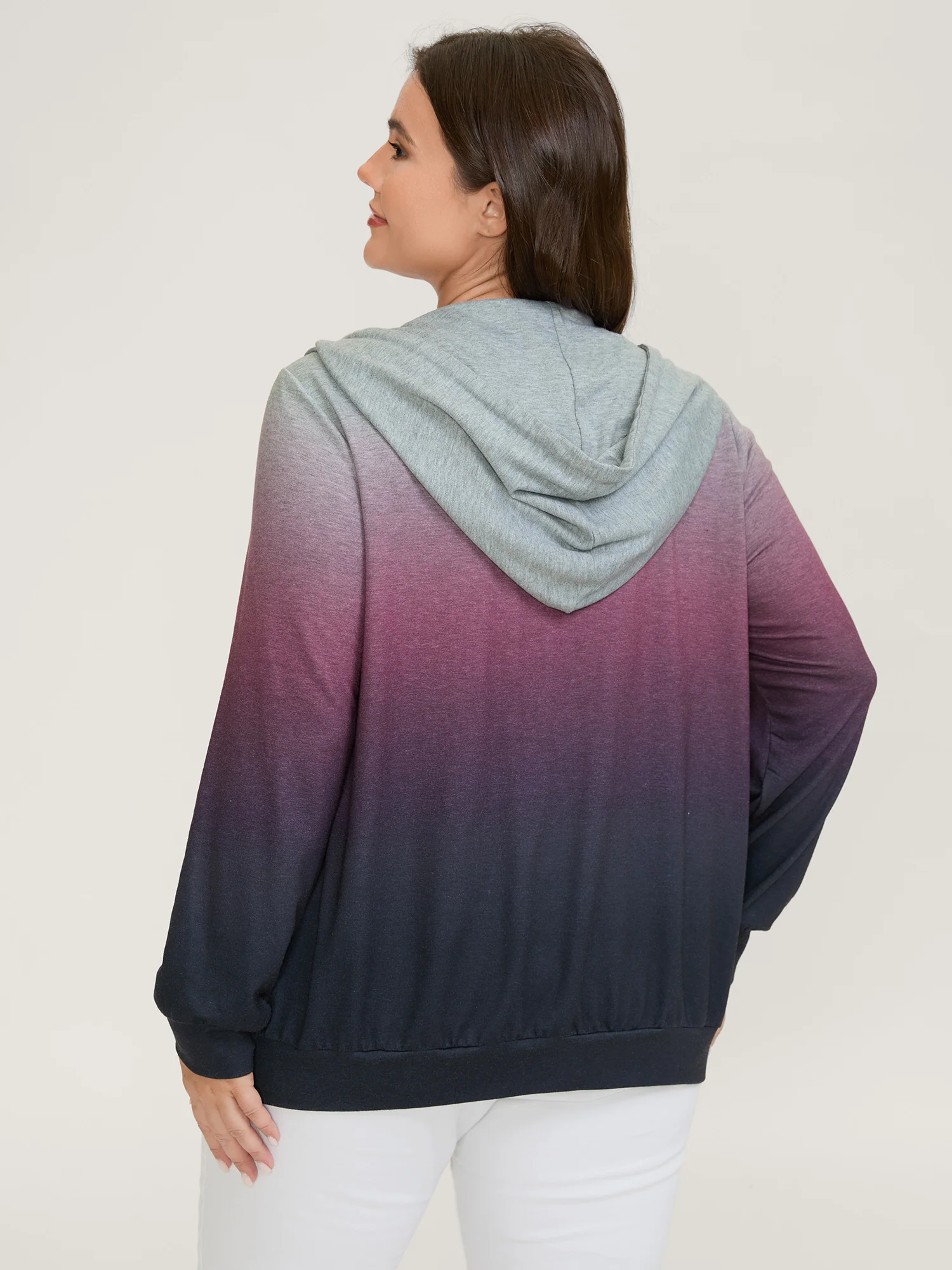 Ombre Gradient Zipper Front Jacket - Image 5